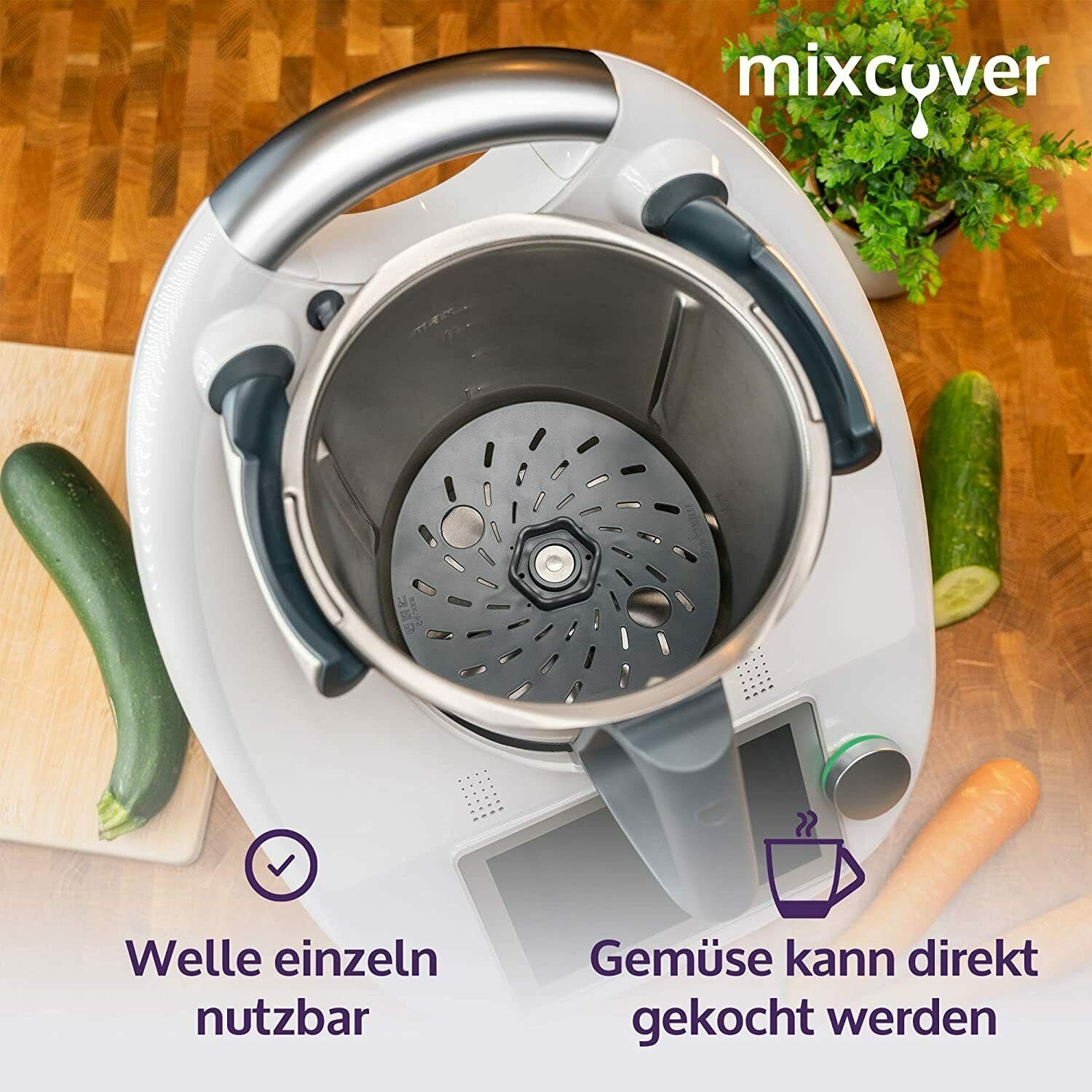 Mixcover Küchenmaschinen-Adapter mixcover Spiralschneider Gemüsenudeln schneiden kompatibel mit Thermomix TM6 TM5