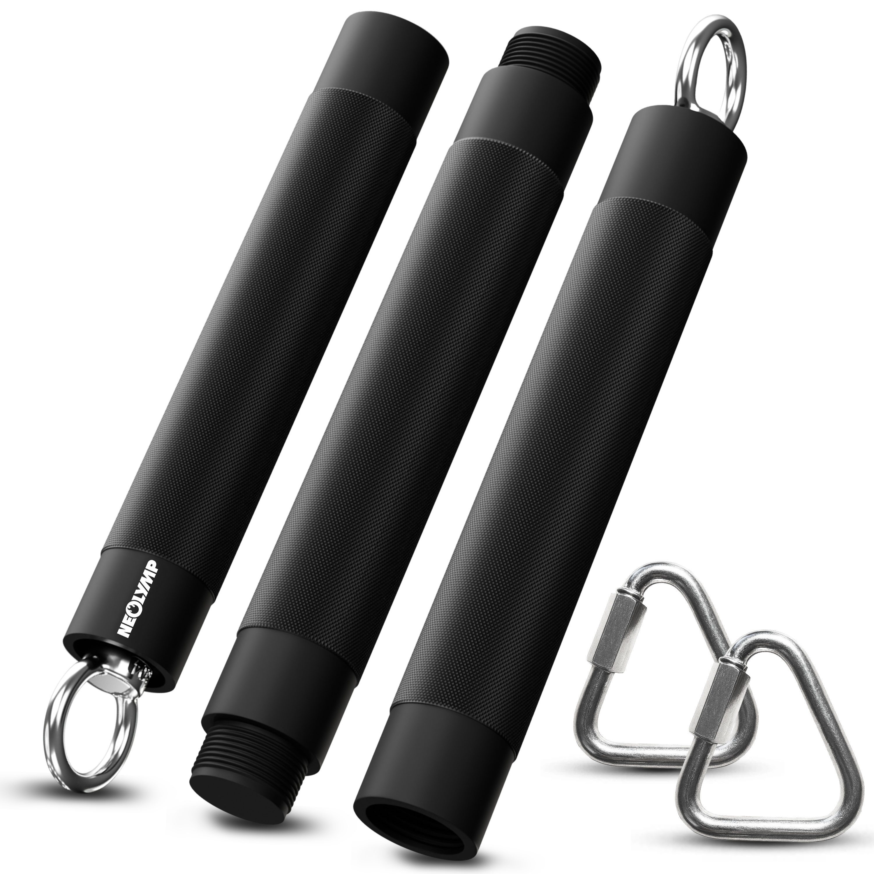 NEOLYMP Trainingsband Widerstandsbänder Fitness Stange - Inkl. Karabiner - Pilates Bar, Kompatibel mit Fitnessbändern, Resistance Bands & Widerstandsbänder