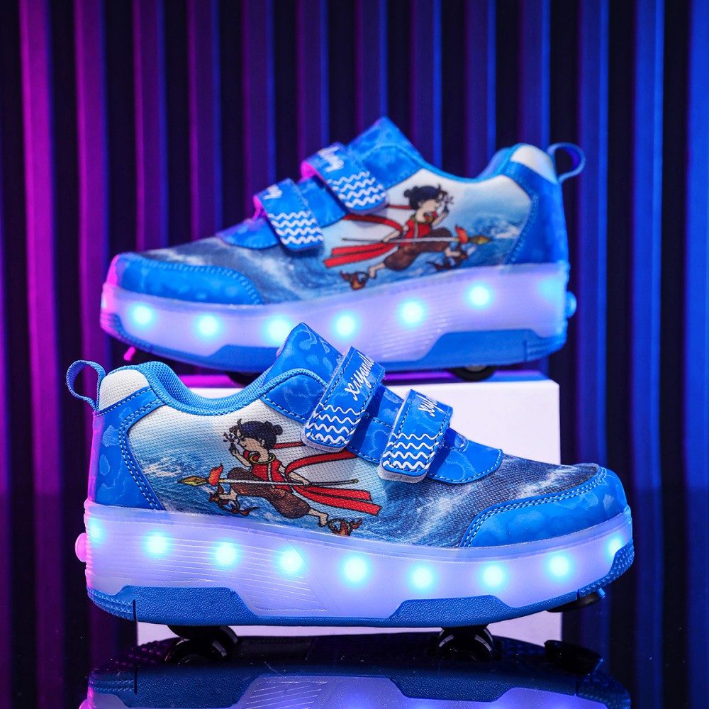 HUSK'SWARE Rollschuhe, (Vielseitige Anpassungsmöglichkeiten, strapazierfähig und langlebig, Komfortabel und atmungsaktiv, Coole LED-Beleuchtung), Rutschfeste und strapazierfähige Sohle