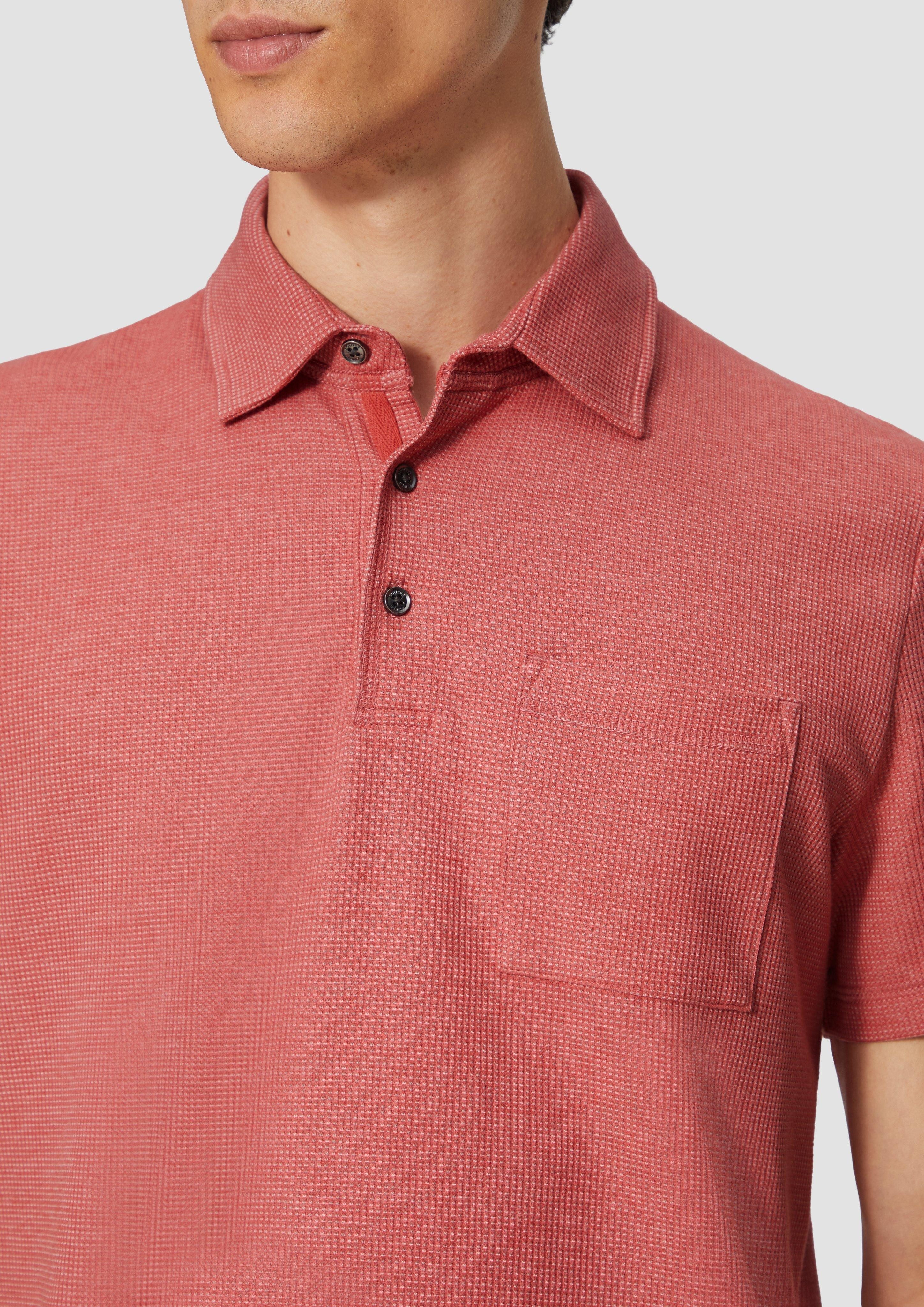 s.Oliver Kurzarmshirt Poloshirt aus zweifarbigem Waffelpiqué günstig online kaufen