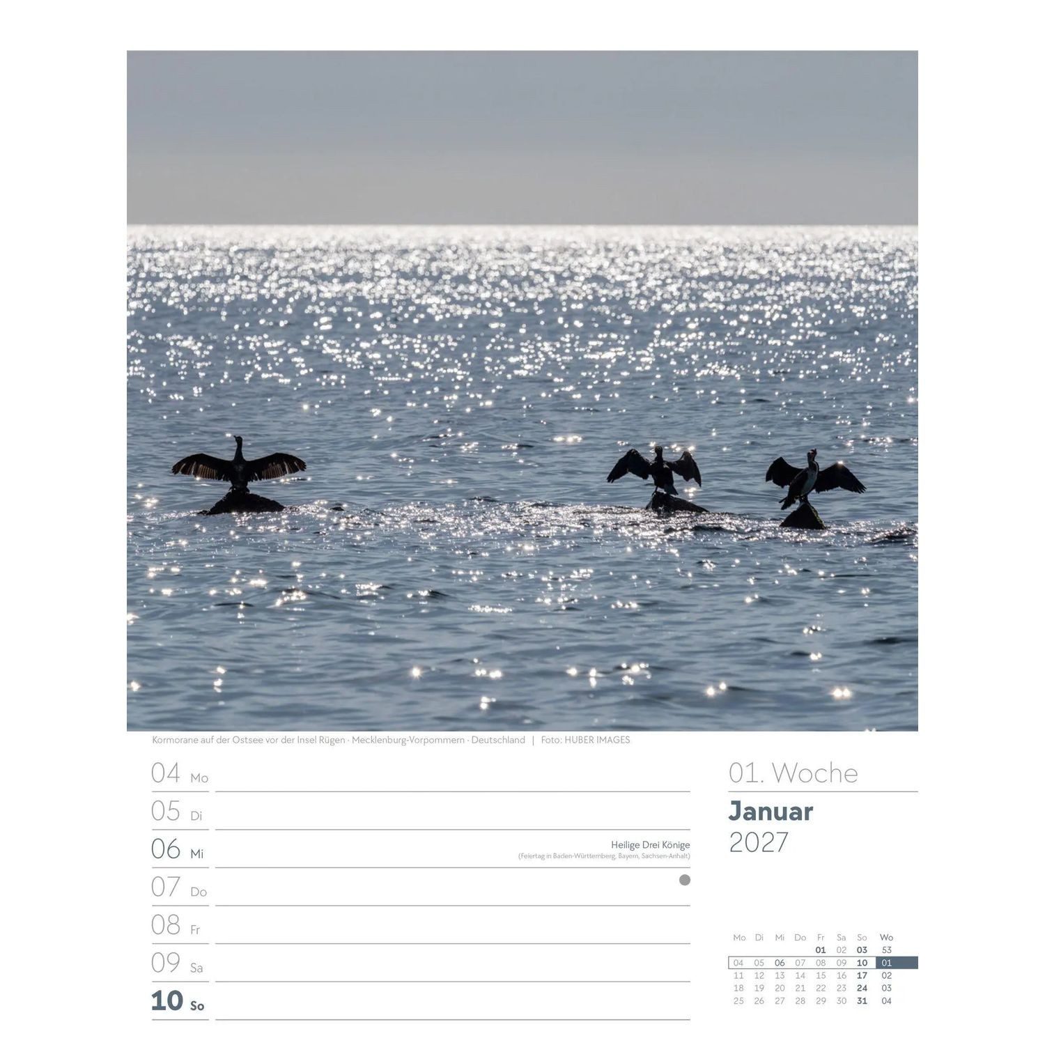 Ackermann Wandkalender Am Meer Wochenplaner Kalender 2027 – Bild 4 von 5