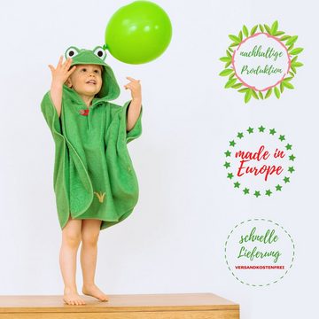 Smithy Badeponcho Baby Frosch, grün, Frottee, Frottee, Knöpfe am Armloch, made in Europe