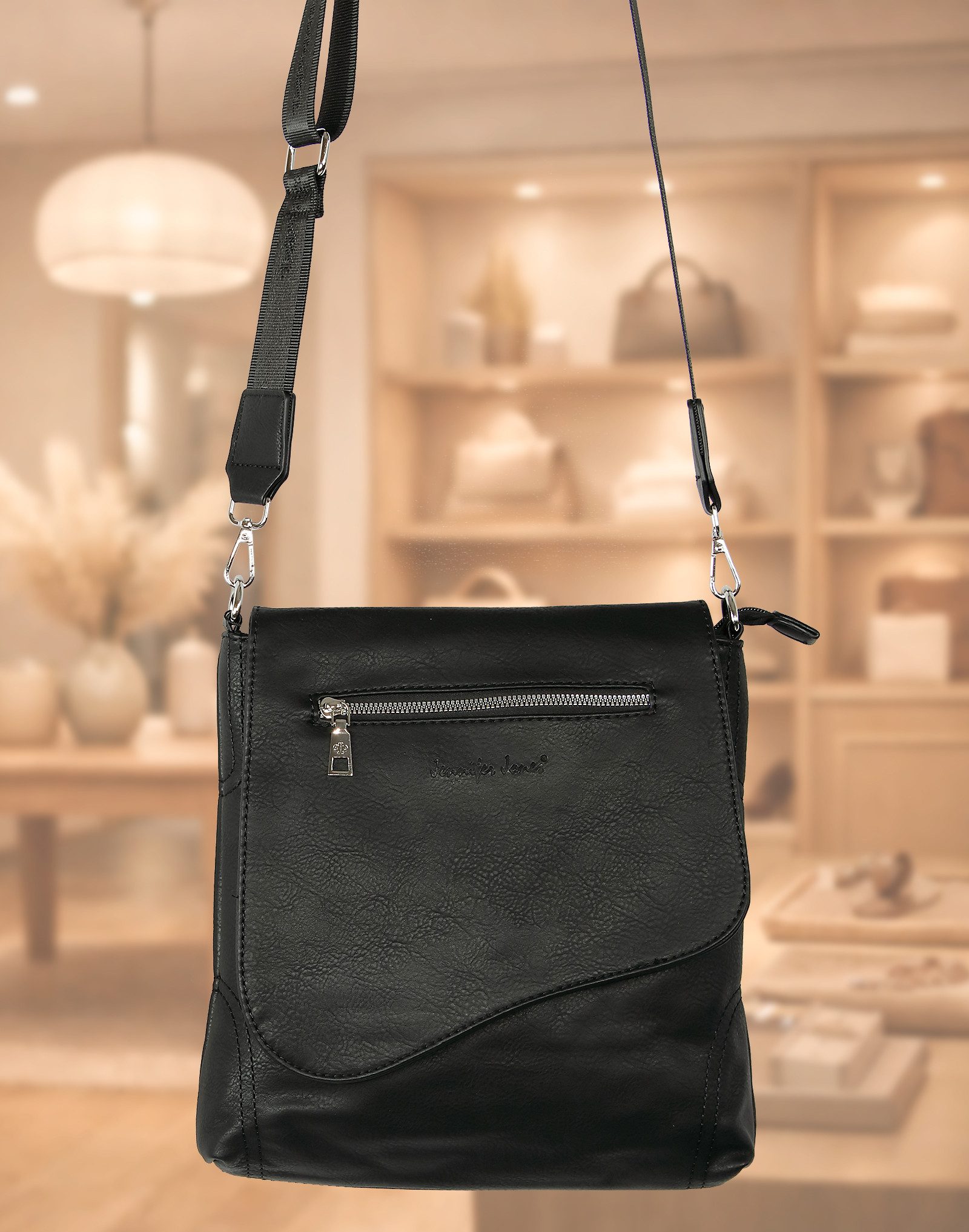 J JONES JENNIFER JONES Schultertasche Praktische Damen Umhängetasche mit vielen Fächern – ideal für Alltag, Hauptfach + Innen- & Außenfächer