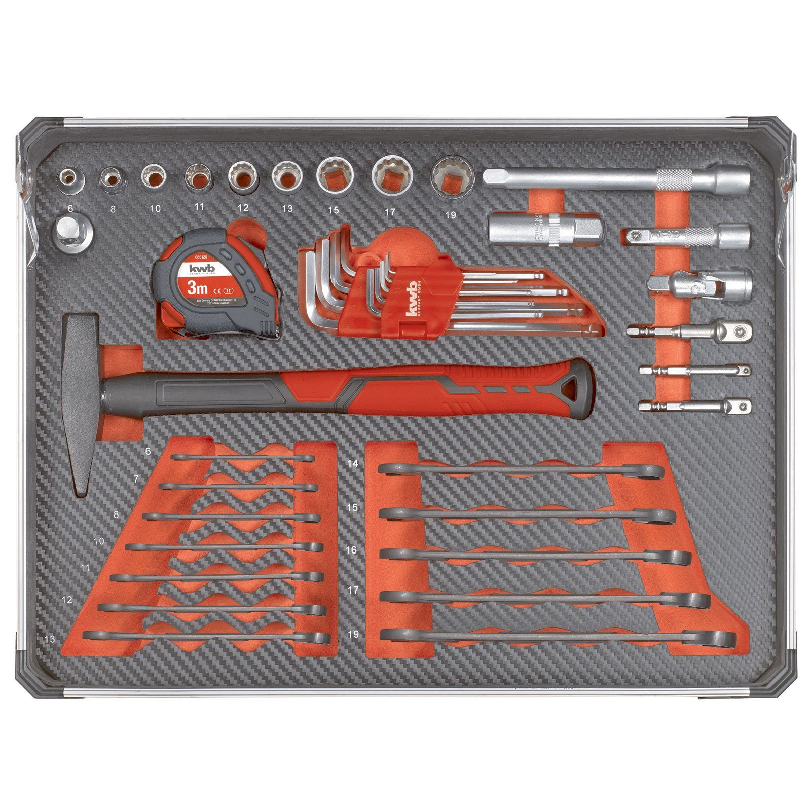 Werkzeugset 80 kwb robust, Werkzeug-Set, (Set) -teilig, kwb gefüllt, Werkzeug-Koffer inkl.