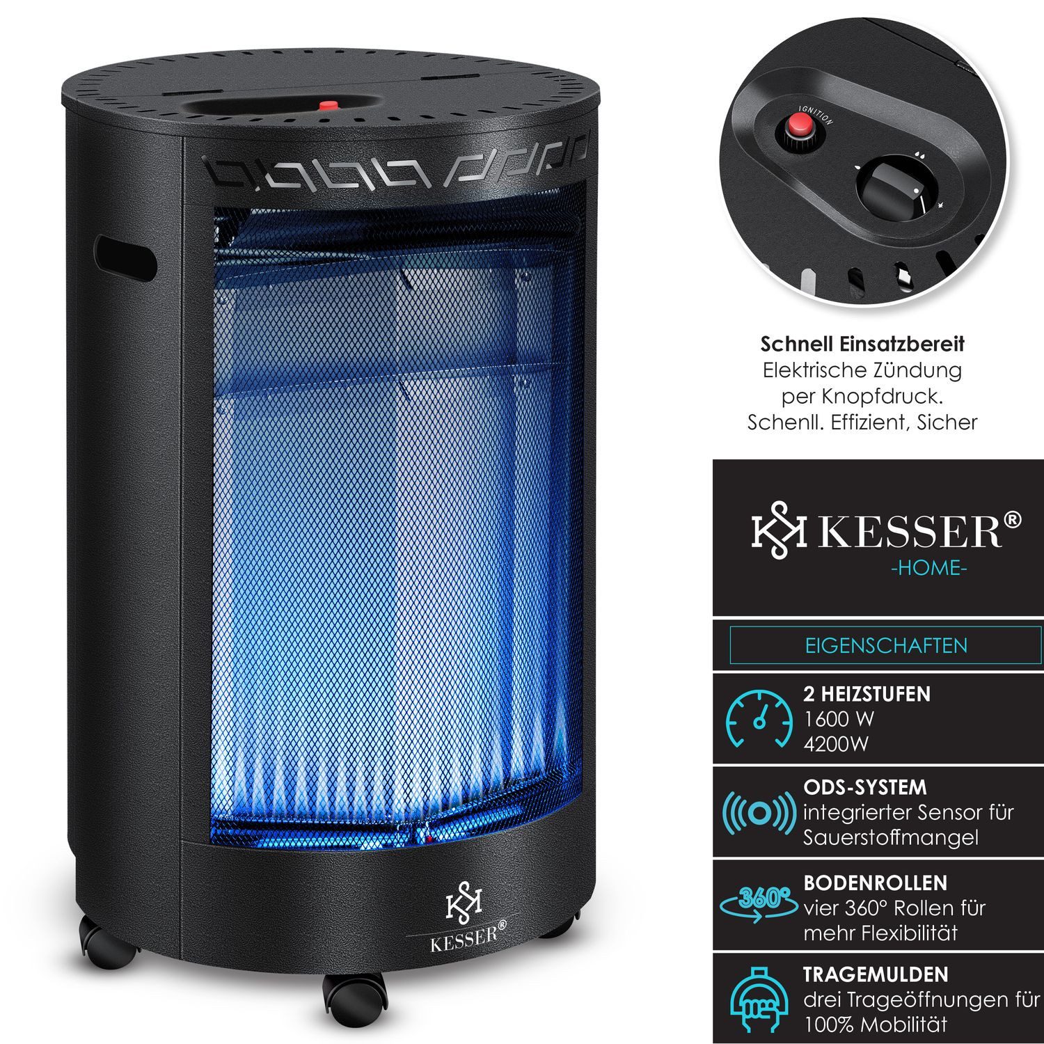 KESSER Wärmewelle, 4200 W, Gasheizer Keramik günstig online kaufen