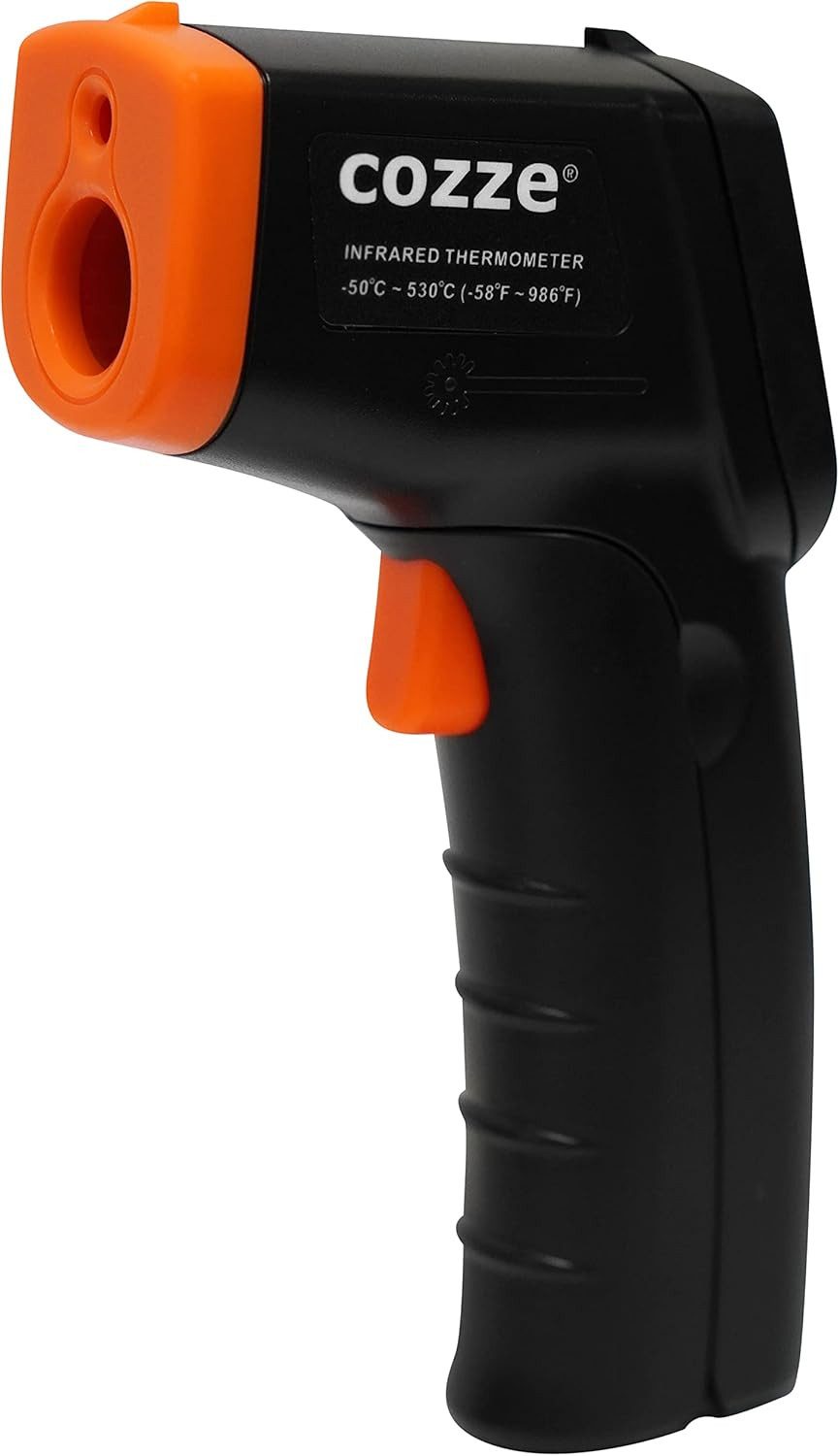 COZZE Grillthermometer COZZE Infrarot Thermometer 530 Grad Schwarz Tragetasche