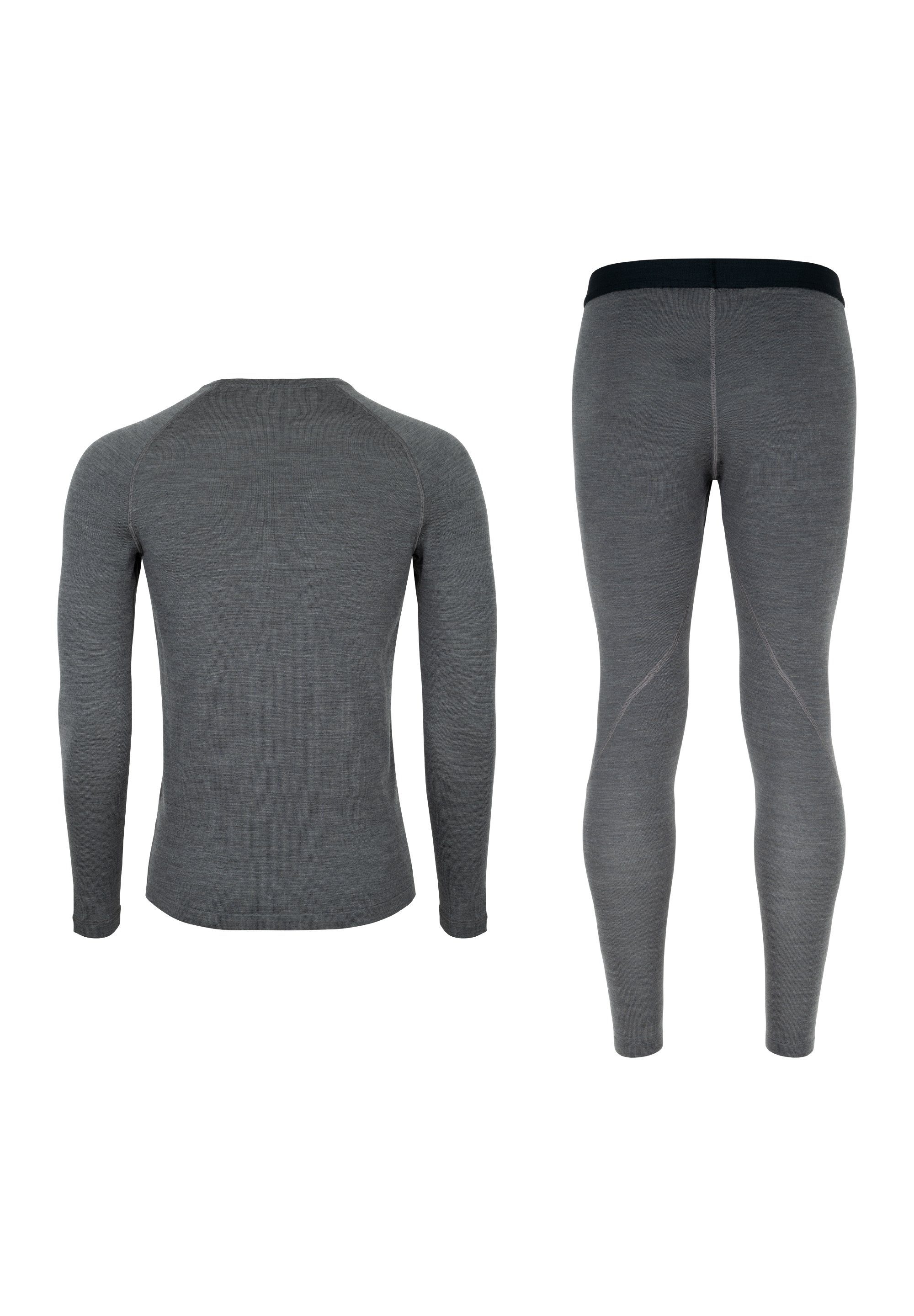 DANISH ENDURANCE Funktionsshirt Merino Baselayer Funktionsunterwäsche Set, Langarm Shirt & Hose, Temperaturregulierend