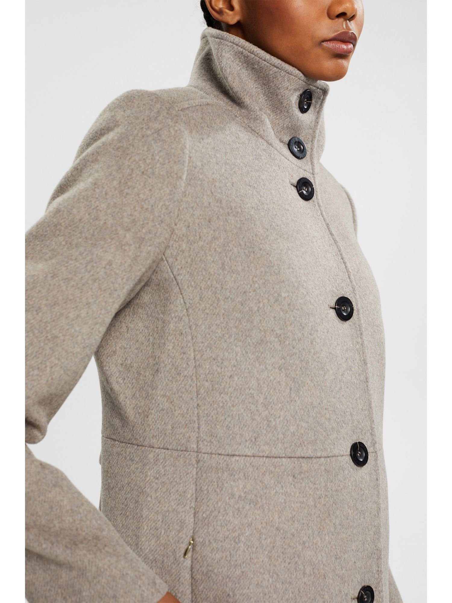 Mantel angerauter Wollmantel Collection Wolle weich aus Esprit
