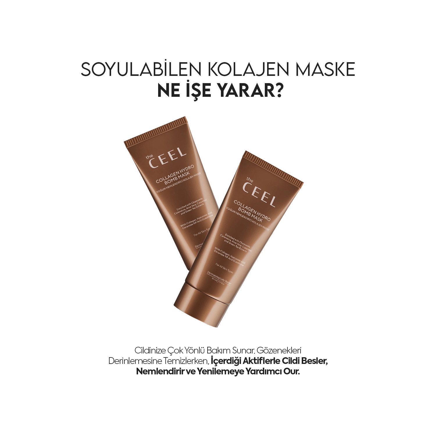 THE CEEL Gesichtsmaske Peel-off Kollagen Maske-50ml Glutathion Grüner Tee Feuchtigkeitspflege, Intensiv feuchtigkeitsspendende Kollagen-Maske