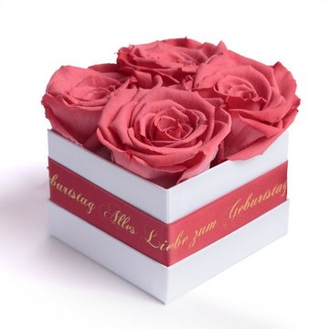 ROSEMARIE SCHULZ Heidelberg Dekoobjekt Infinity Rosenbox Alles Liebe zum Geburtstag Blumen Geschenk, Echte Rose haltbar bis zu 3 Jahre