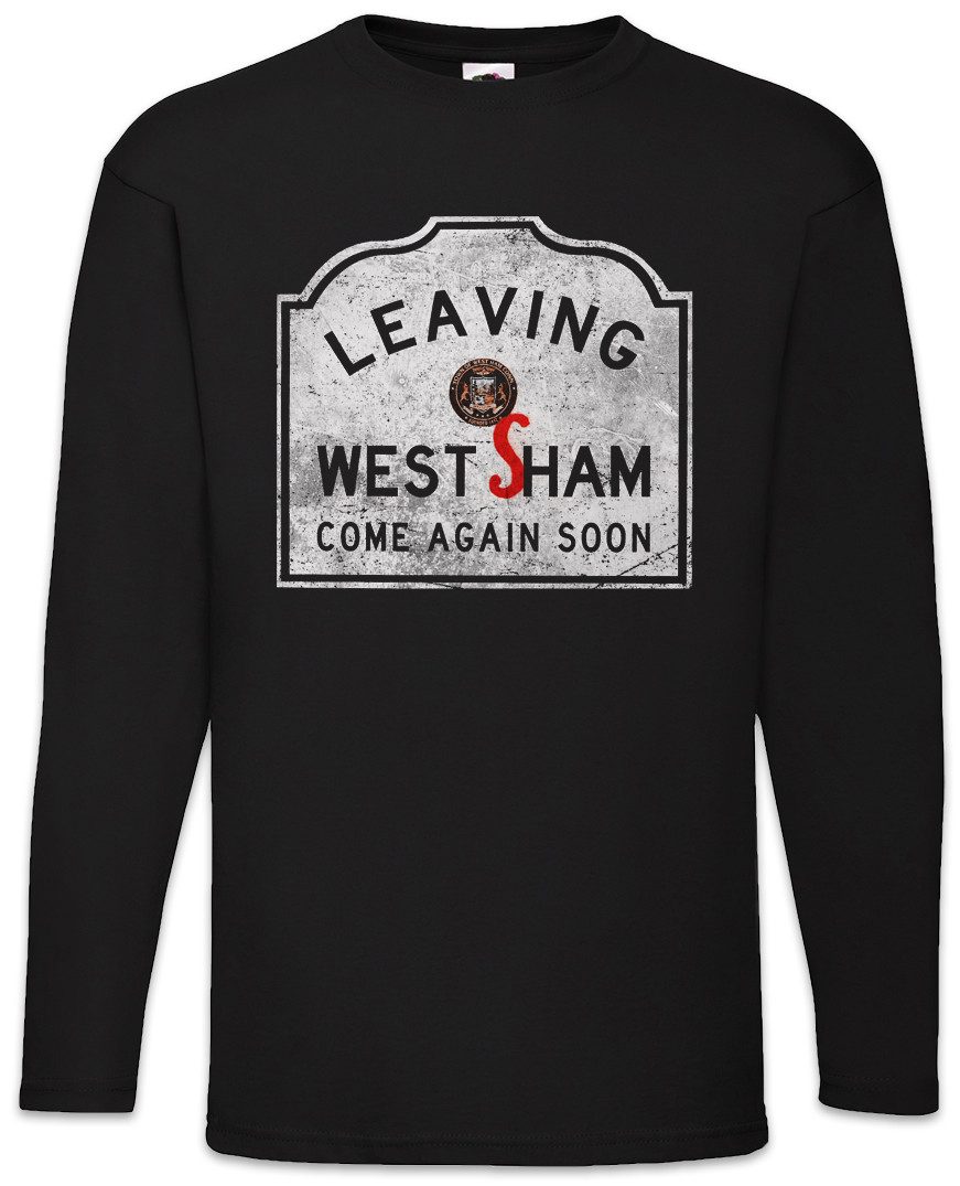 Langarmshirt Leaving West Sham Langarm T-Shirt The Schild Road Sign Society Logo