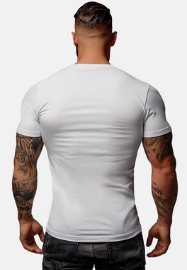 Reichstadt Print-Shirt Stylisches Kurzarm T-Shirt 24RS047 im Kämpfer Motiv