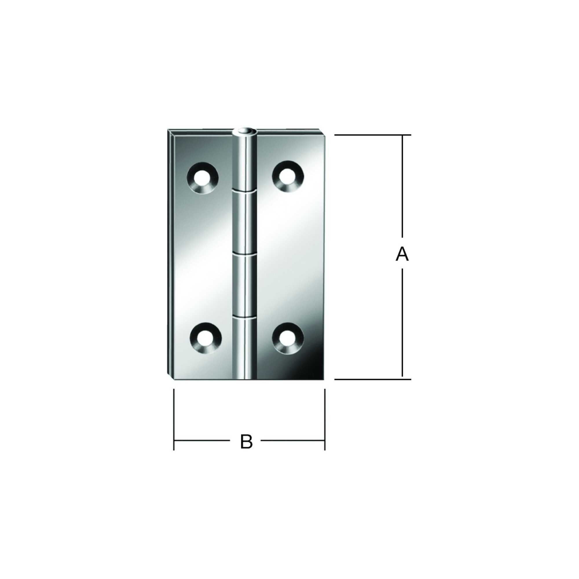 Vormann Möbelbeschlag VORMANN Schatullenscharn. kantig,B16xH30mm gerollt vermessingt