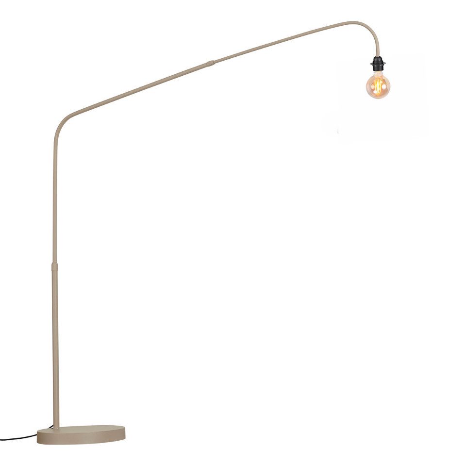 Qazqa Bogenlampe Arc, ohne Leuchtmittel, Kaltweiß, QAZQA Bogen­lampe, e27, Beige, Metall, Modern