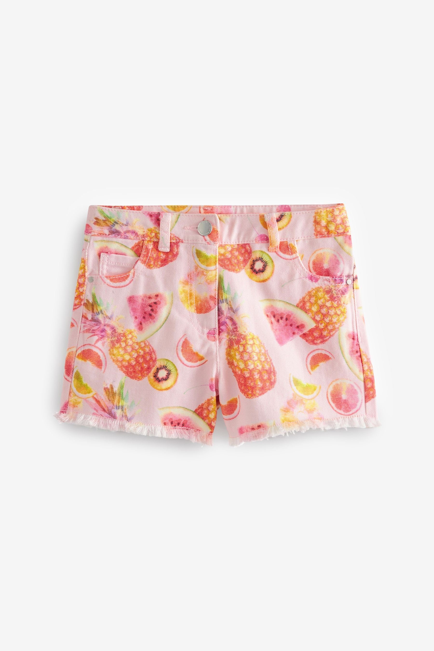 Next Shorts Shorts mit Fransensaum (1-tlg) Pink Pineapple