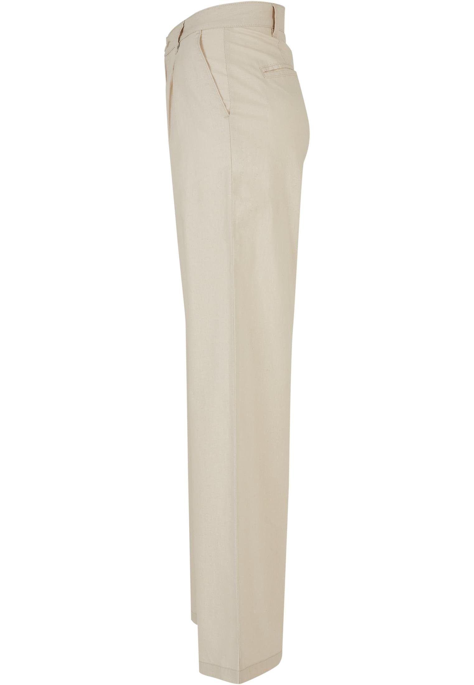 Hose (1- das tlg), URBAN Pants Linen High Jahr CLASSICS Ladies Damen Leg Mixed für ganze Wide Jerseyhose Ideale