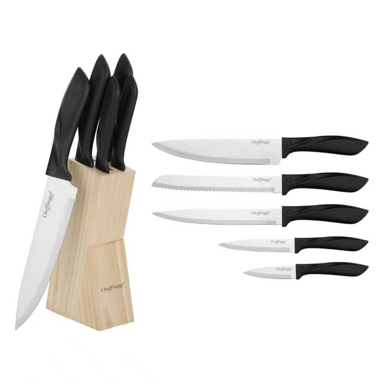 Messerblock Messerständer Messerset Messerblock bestückt 6-tlg Cheffinger CF-KS12