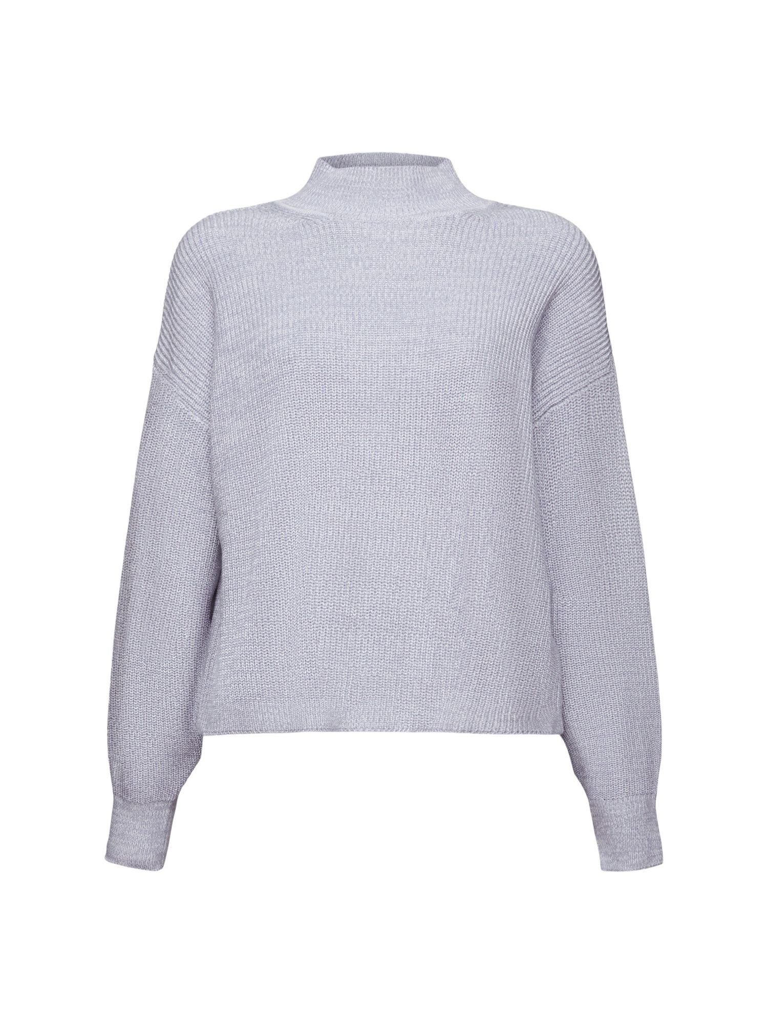 Esprit Stehkragenpullover Rippstrickpullover mit Stehkragen LIGHT BLUE LAVENDER