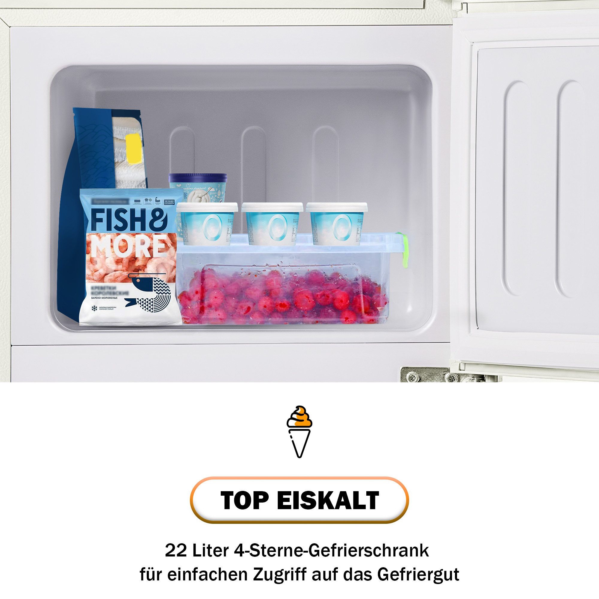 Merax Table Top Kühlschrank BCD-86, 87 cm hoch, 42 cm breit, Retro Gefrier/Kühl