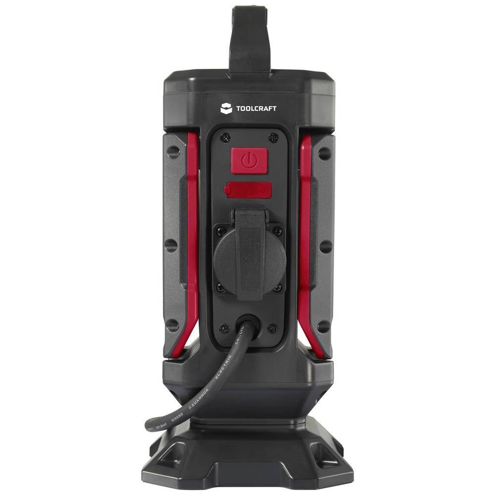 TOOLCRAFT LED work light including tripod TO-7843728, height adjustable, adjustable lampshade, with carrying handle, with USB