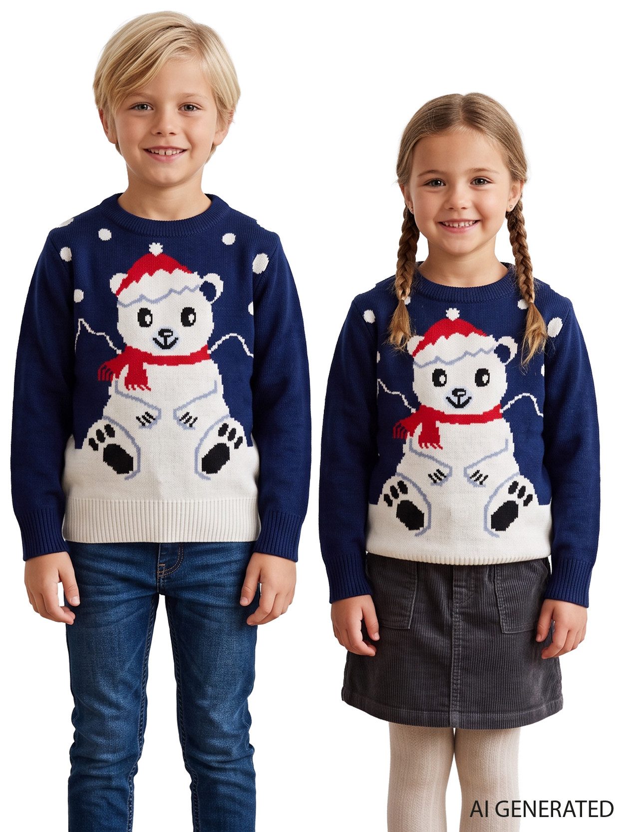 United Labels® Weihnachtspullover Eisbär mit Schal