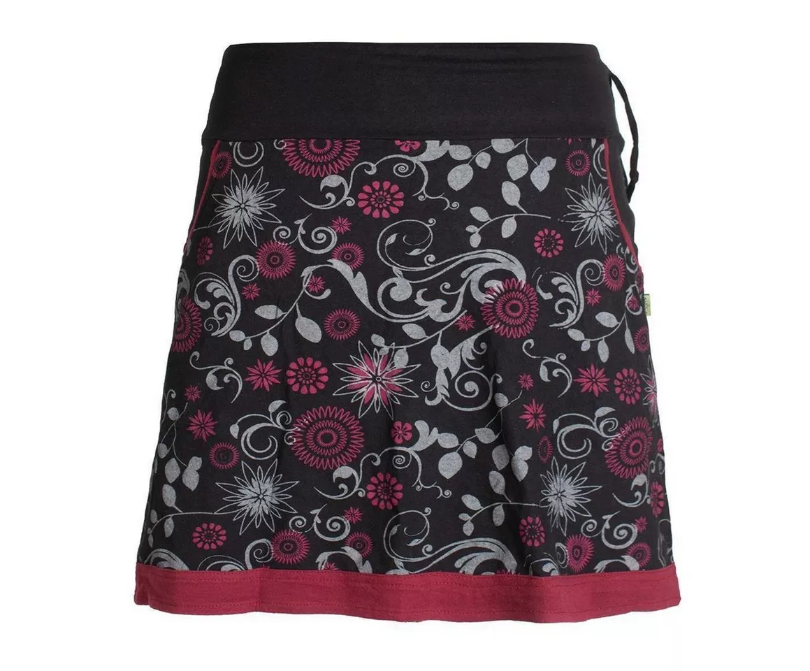 Vishes A-Linien-Rock Lagenlook Blumen-Rock mit Mandalas Tribals Druck Cacheur, Goa, Hippie, Boho Style