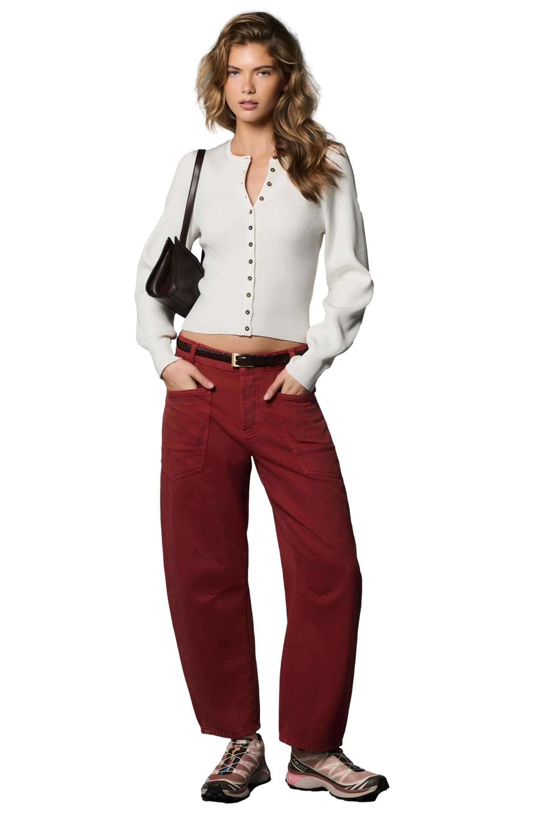 Next Weite Jeans Barrel-Jeans mit zwei Taschen (1-tlg)