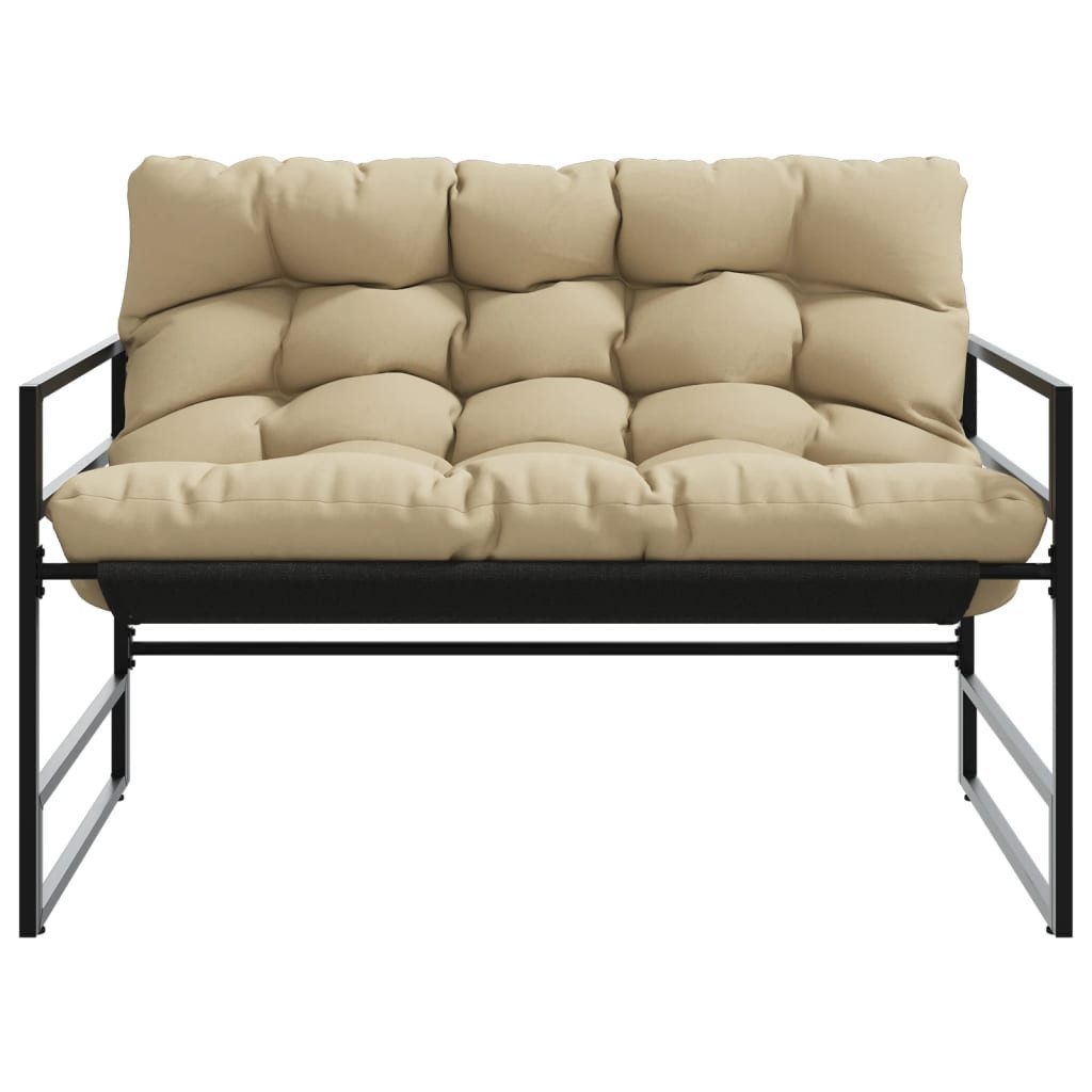 vidaXL Gartenbank Gartenbank mit Kissen Taupe 113 cm Stahl (1-St)
