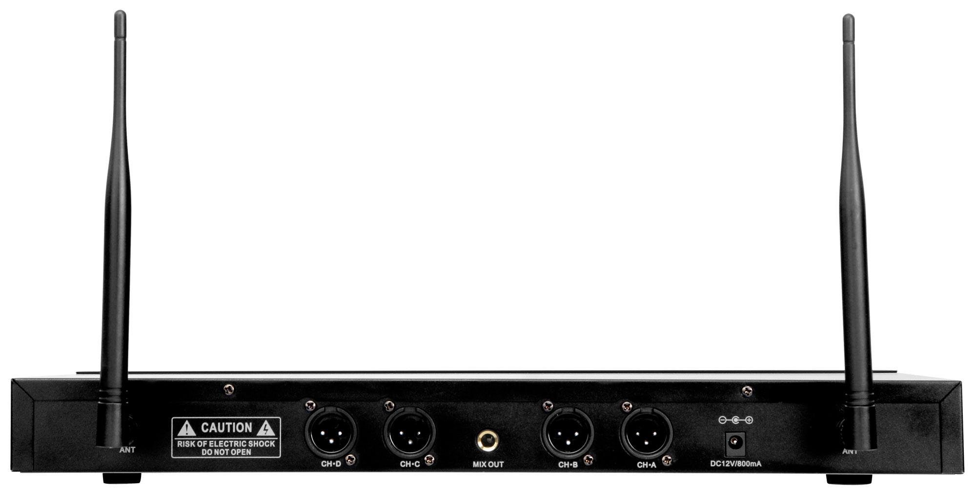 McGrey Mikrofon McGrey UHF-2V4H Quad Funkmikrofon Set, 2x Handmikrofon, 4 Headsets und Taschensender