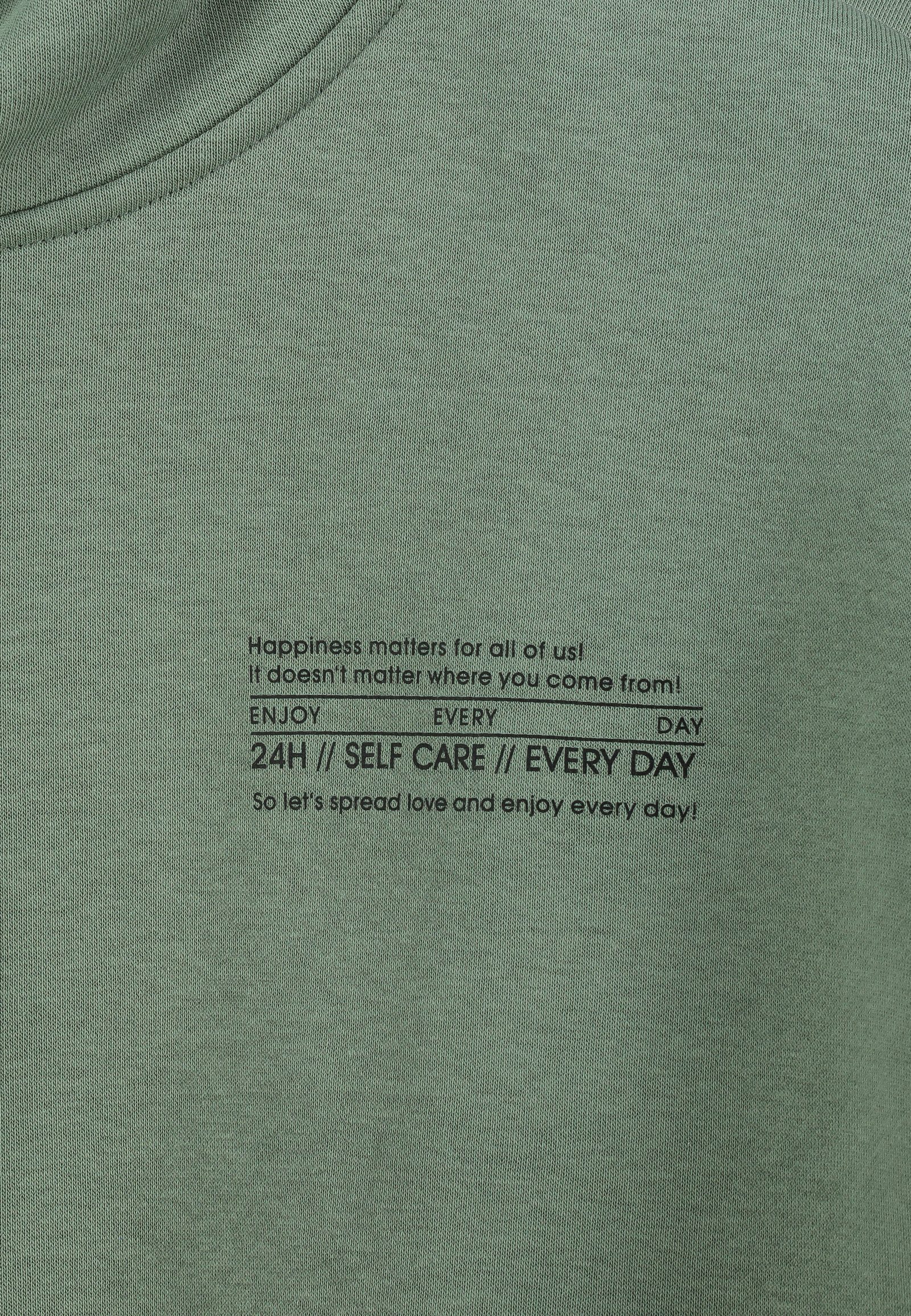 SUBLEVEL Hoodie Mit Frontprint und Rippbündchen aus Baumwollmix (1-tlg) Hoo günstig online kaufen