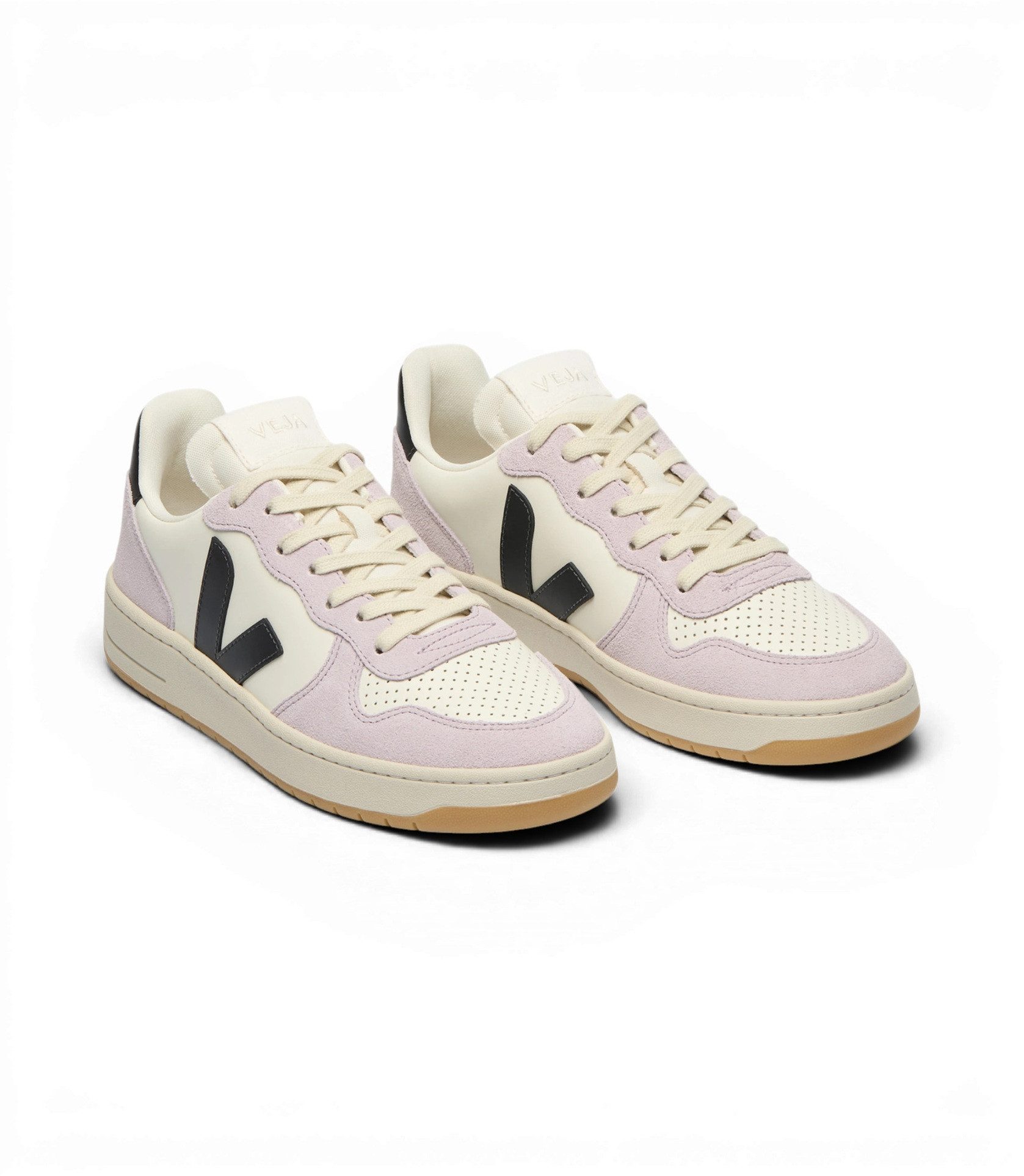 VEJA V-10 Prime (Leder) beige/rosa/schwarz Sneaker