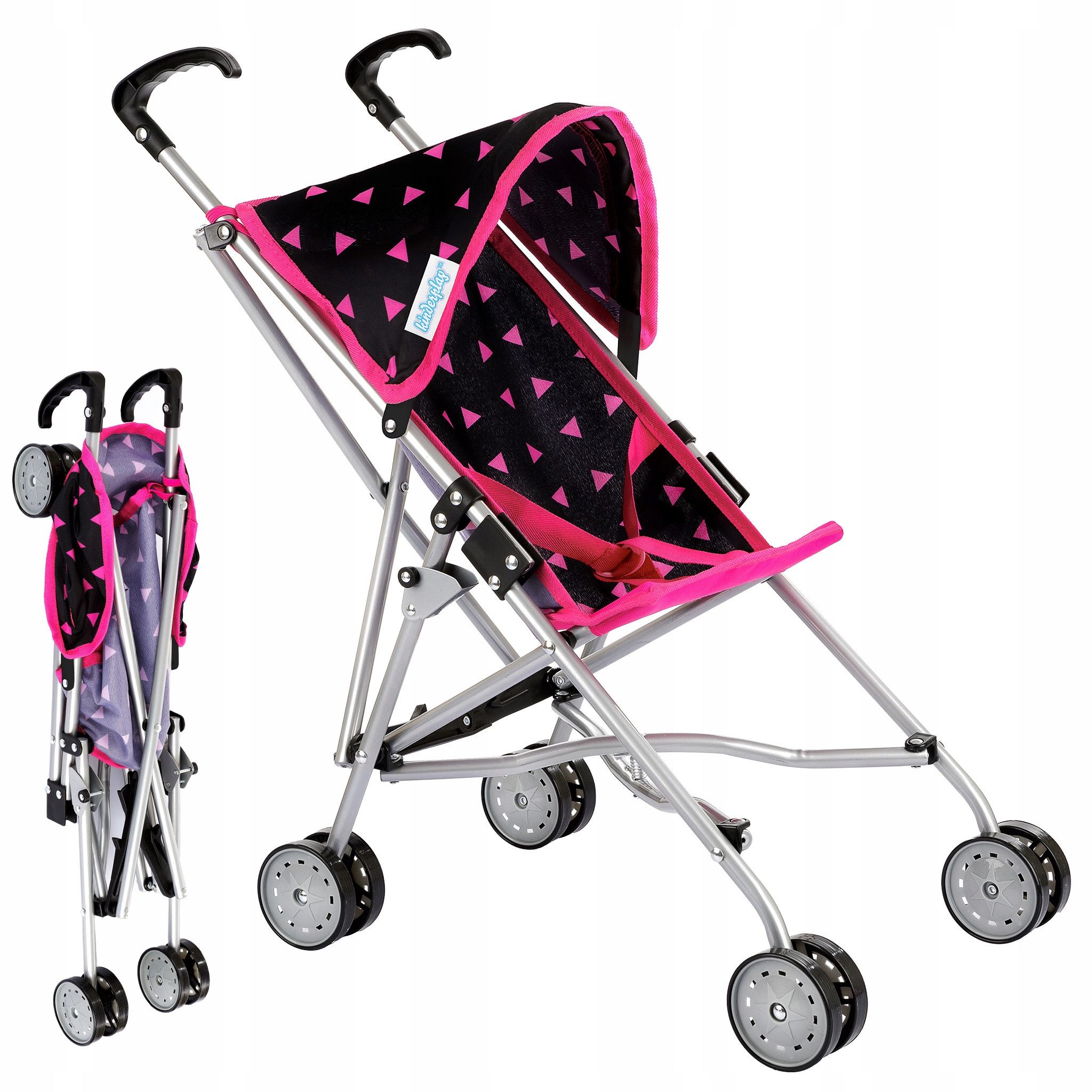 Kinderplay Dolls & Strollers Puppenbuggy Puppenbuggy mit Verdeck – leicht faltbar – Spielspaß ab 2 Jahren