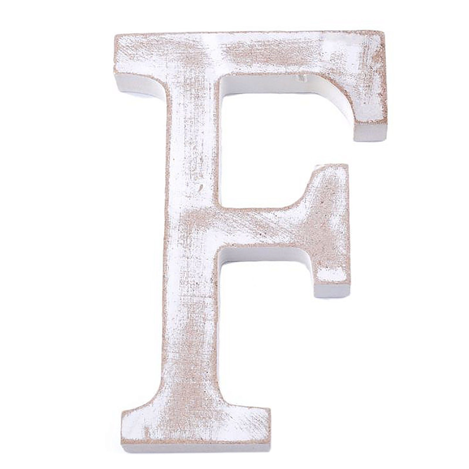 "F" 11 weiß-vintage, maDDma 3D Deko-Buchstaben cm, Holzbuchstabe Einzelbuchstabe