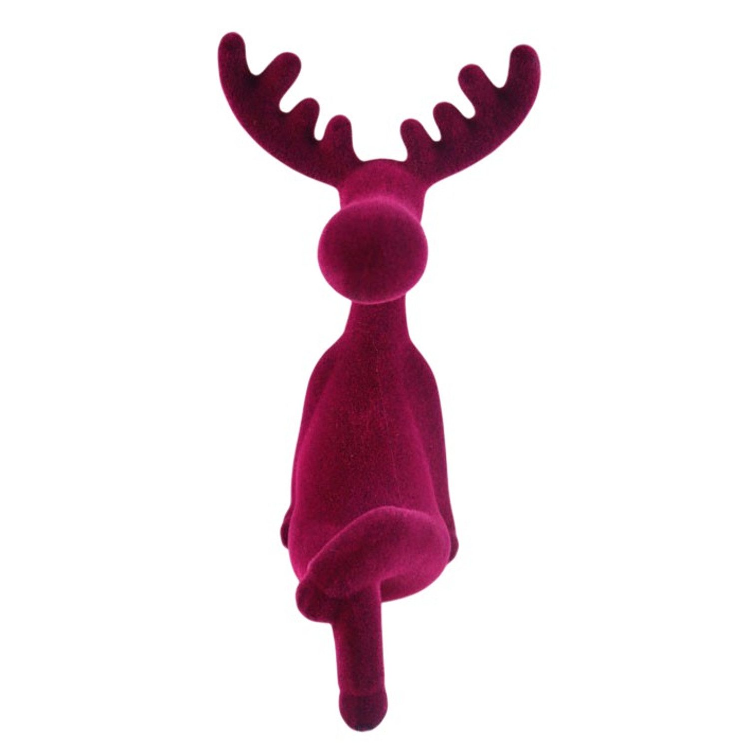 Macosa Home Миниатюрные фигурки Rentier 20,5 cm Grau, Orange, Fuchsia od. Pink (Dekofigur modern Weihnachten Dekoration Weihnachtsdeko), Kunststoff beflockt Dekorentier