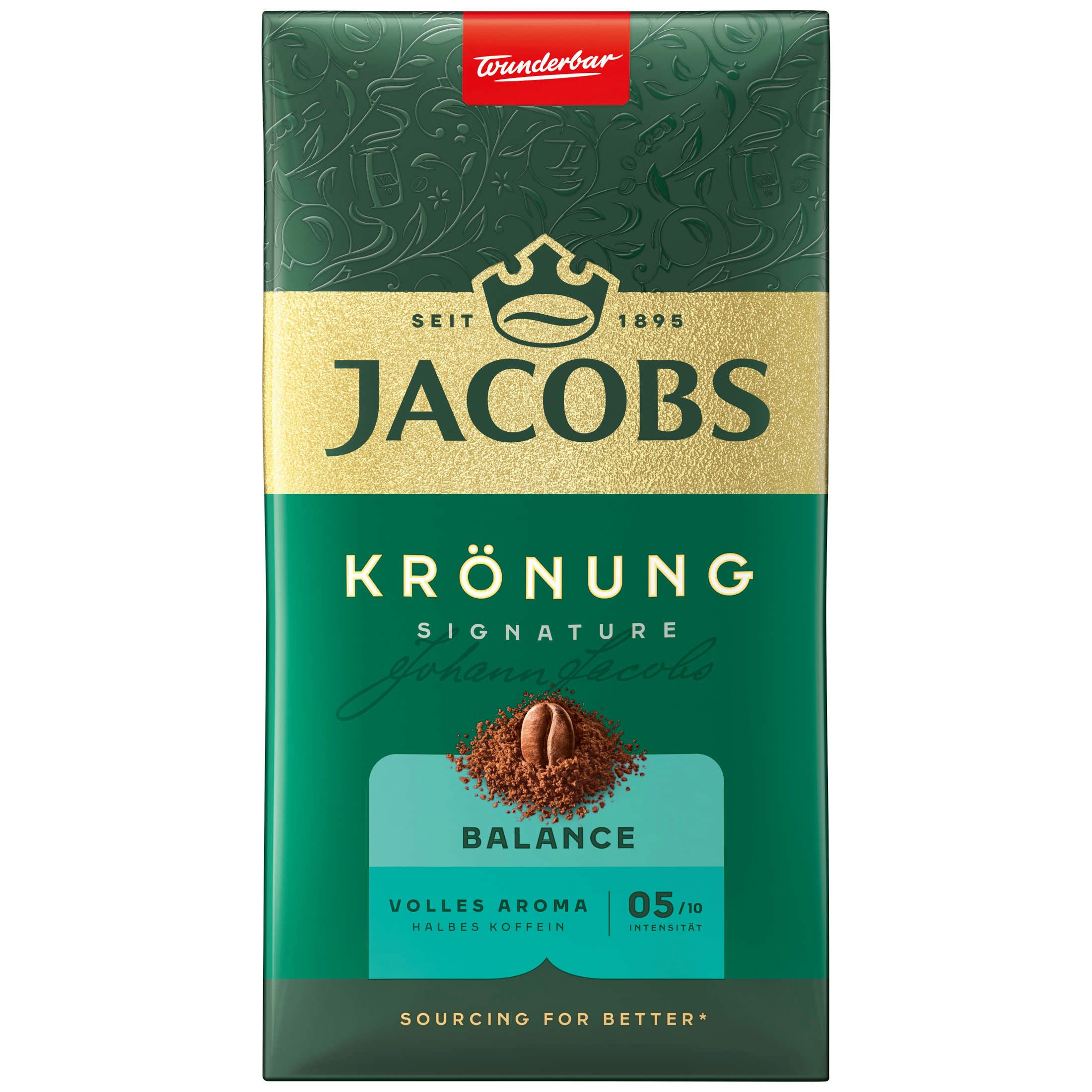 JACOBS Kaffee Filterkaffee Krönung Balance Röstkaffee gemahlen 12 x 500g, (Packung, 12er Pack)