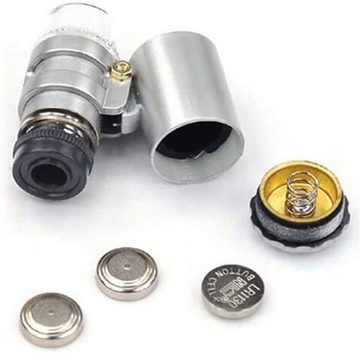 Olotos 60 Fach Lupe Mikroskop Taschenmikroskop Taschenlupe Juwelierlupe LED Taschenmikroskop