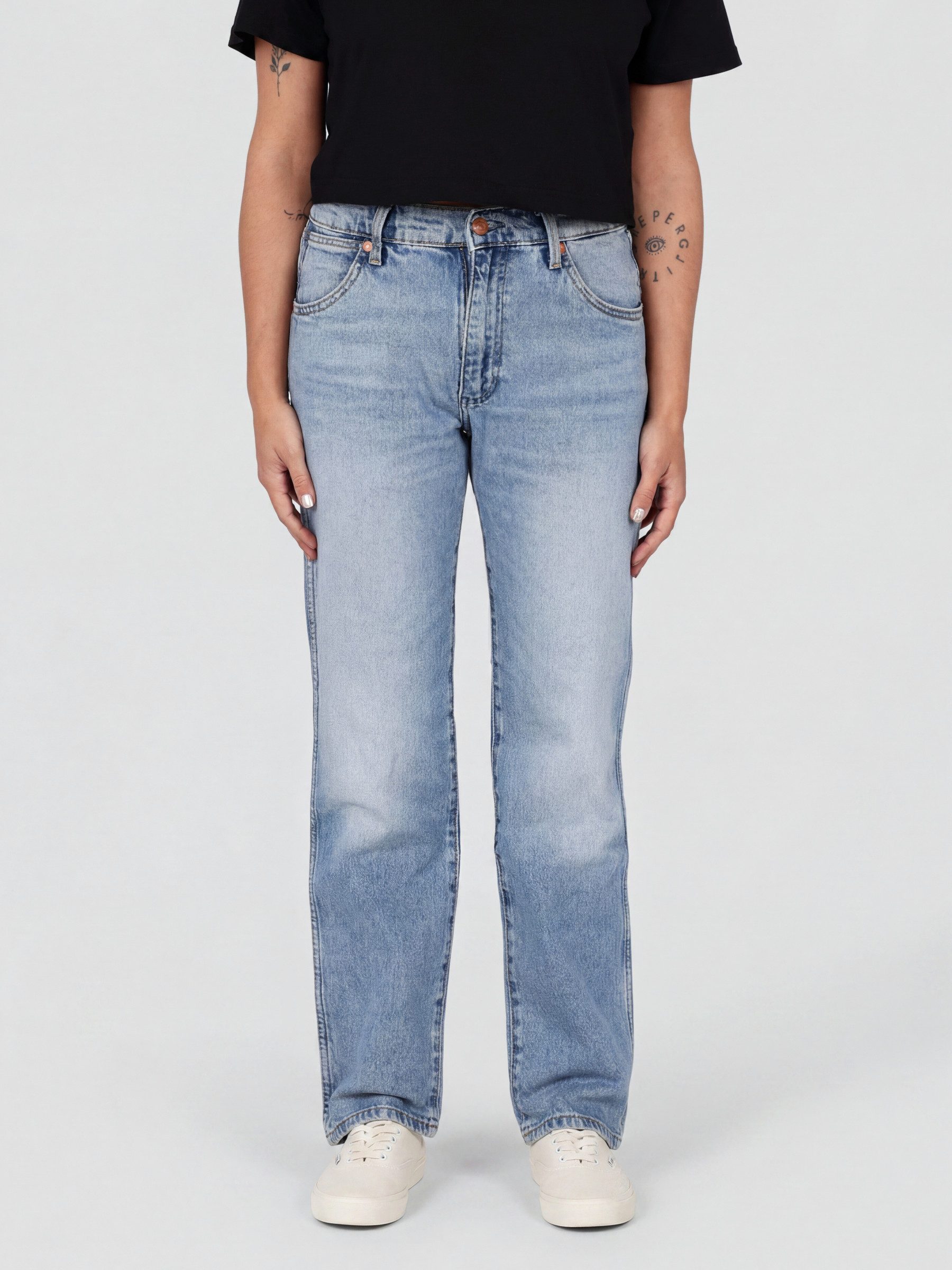 Wrangler Straight-Jeans reguläre, gerade Beinform - SUNSET FROSTY SILVER