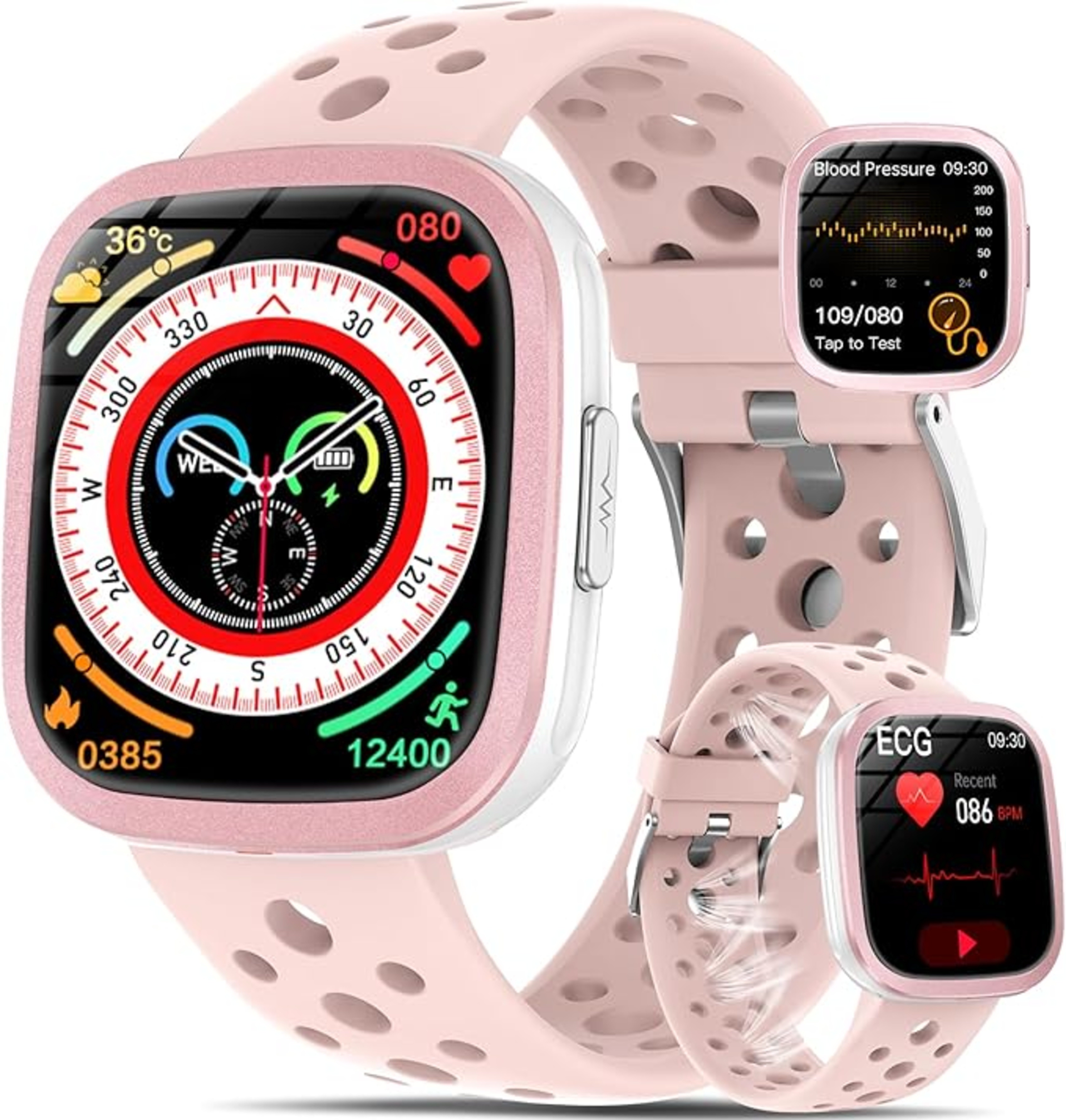 YYKY Smartwatch (4,3 cm, android ios), Damen Smartwatch mit 1.72" Display, EKG Funktion