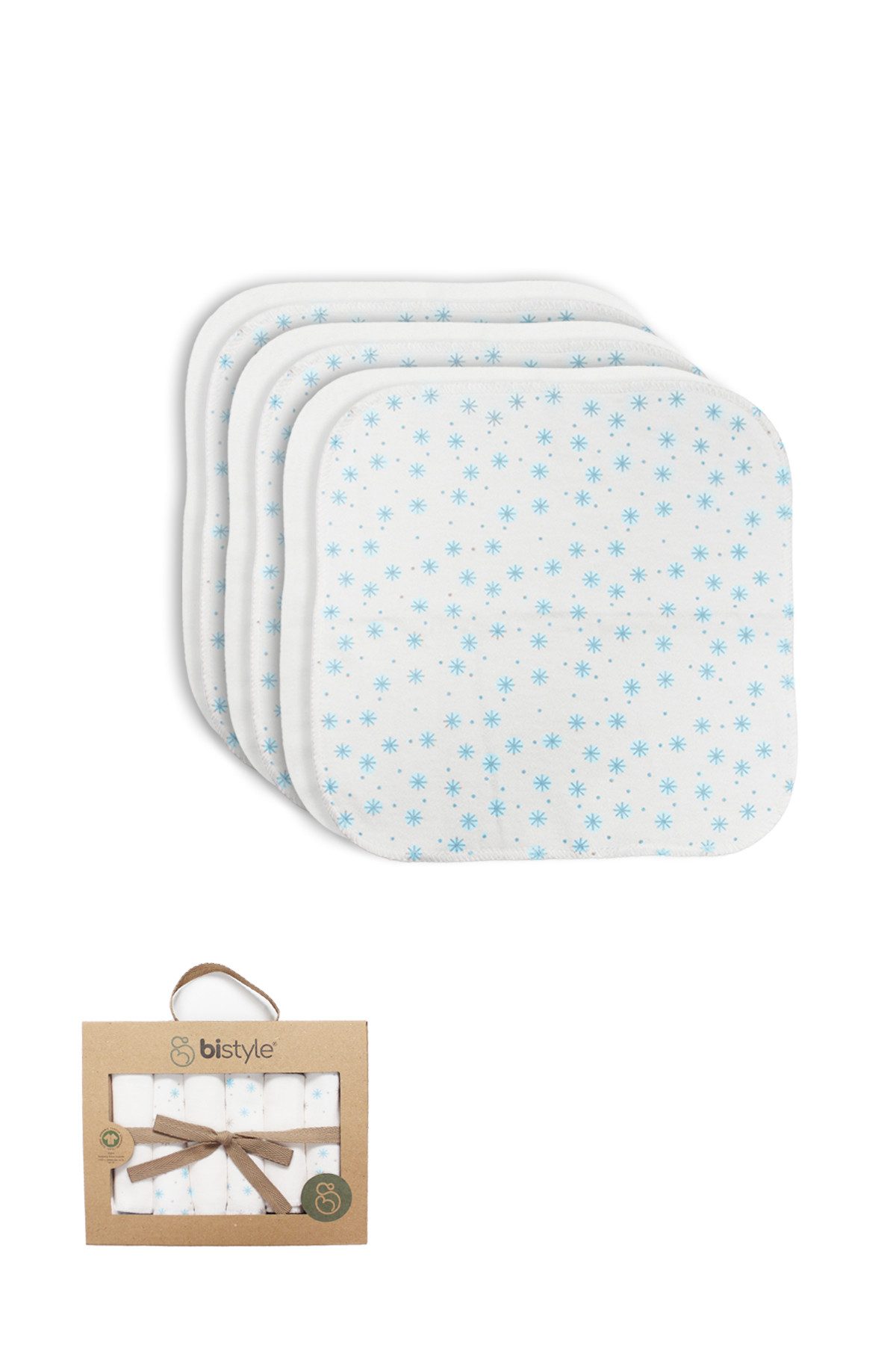 bistyle Spucktuch Spucktücher für Babys 20x20 aus Bio-Baumwolle, (Set, 6-tlg., 6er Pack), Basic
