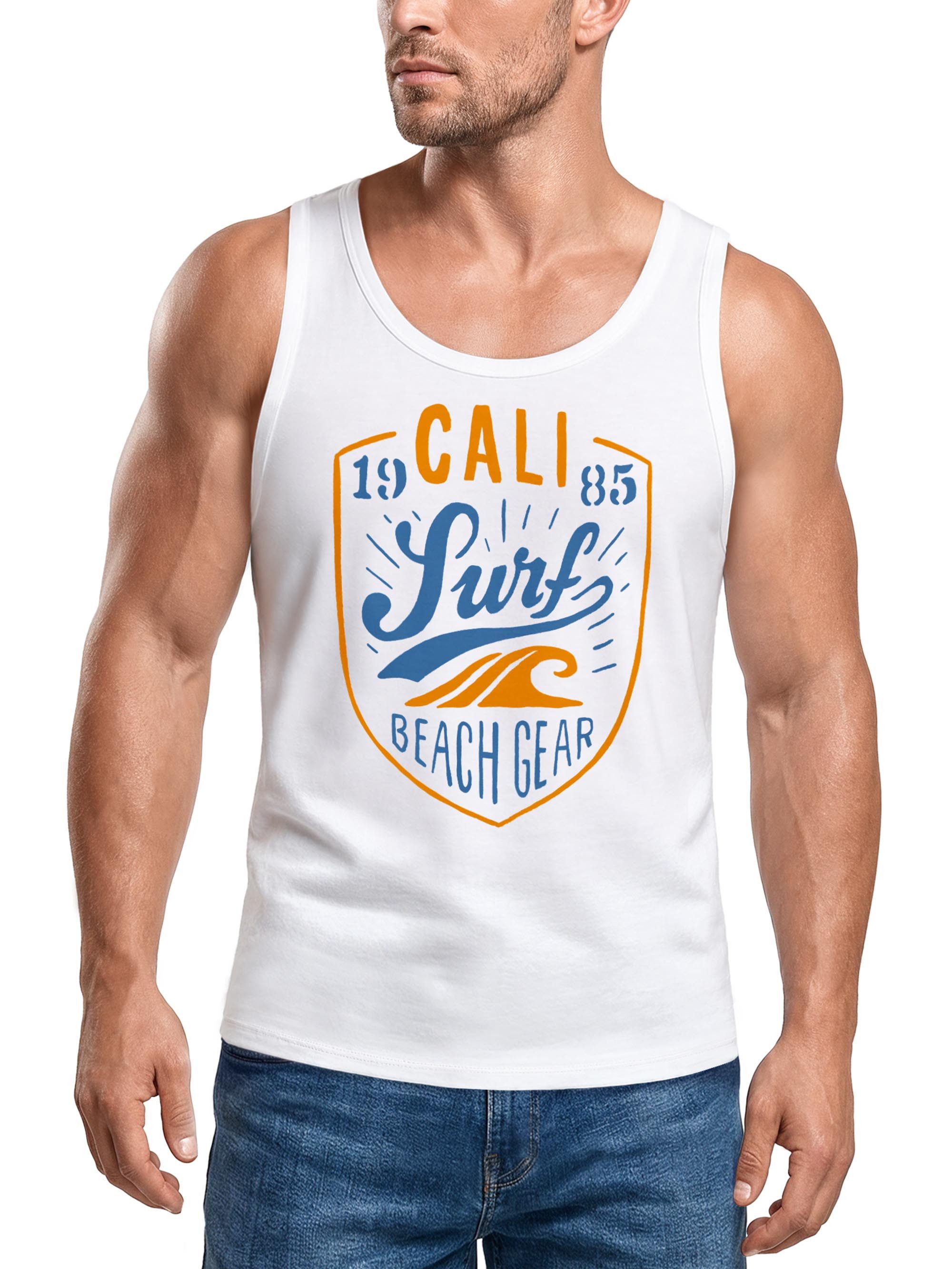 Tanktop Herren Tank-Top Surf Design Surfing Print California Beach Strand