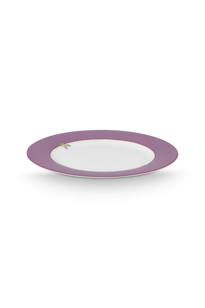 PiP Studio Frühstücksteller Lily&Lotus Frühstücksteller weiss/lila 21cm, Plate Lily&Lotus Uni Lilac 21cm