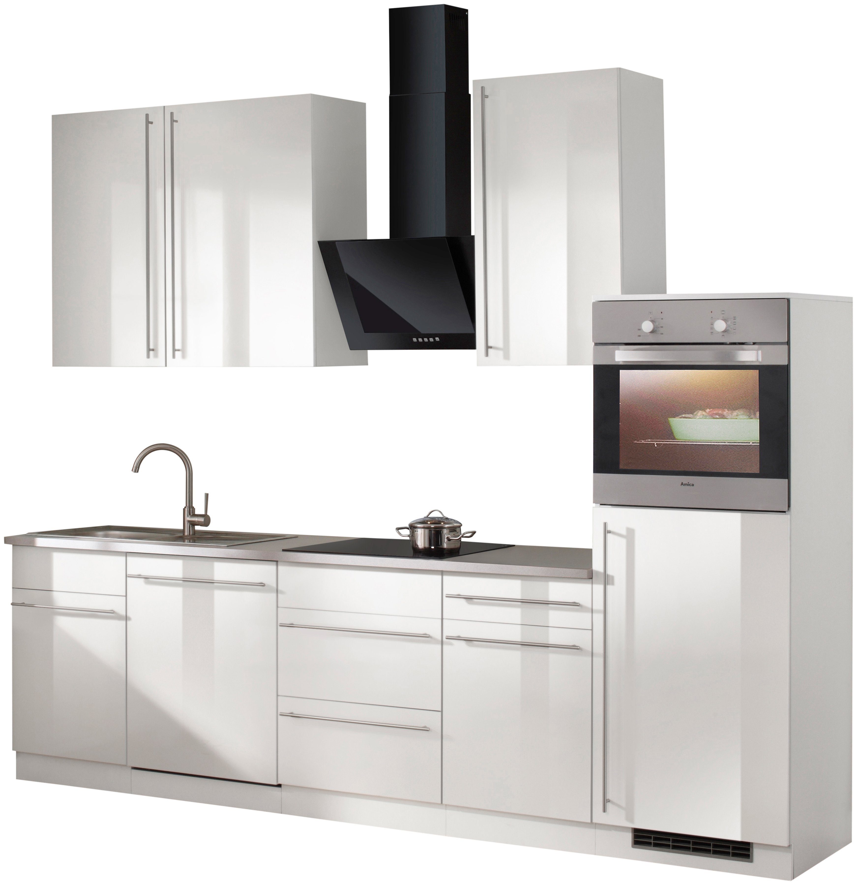 wiho Küchen Küchenzeile »Chicago«, mit E-Geräten, Gesamtbreite 280 cm  online kaufen | OTTO