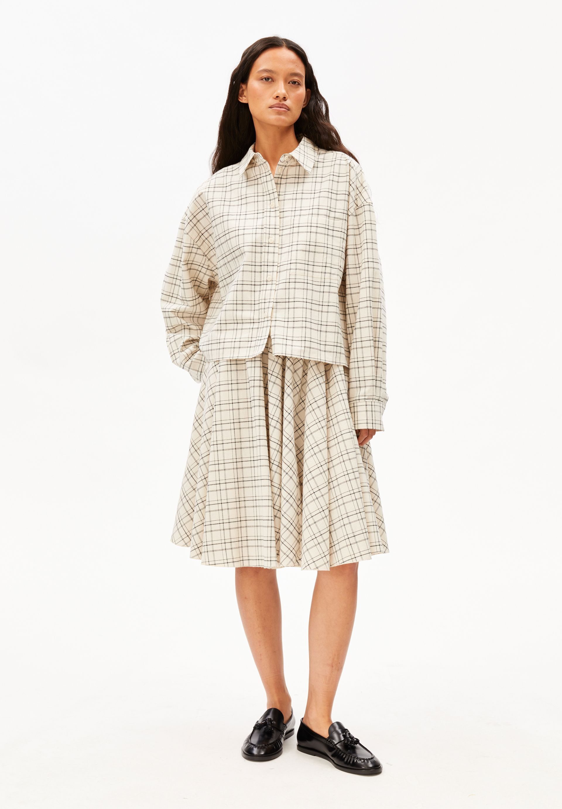 Armedangels Langarmbluse CHECK BOXY Bluse aus Bio-Baumwolle Oversized Fit