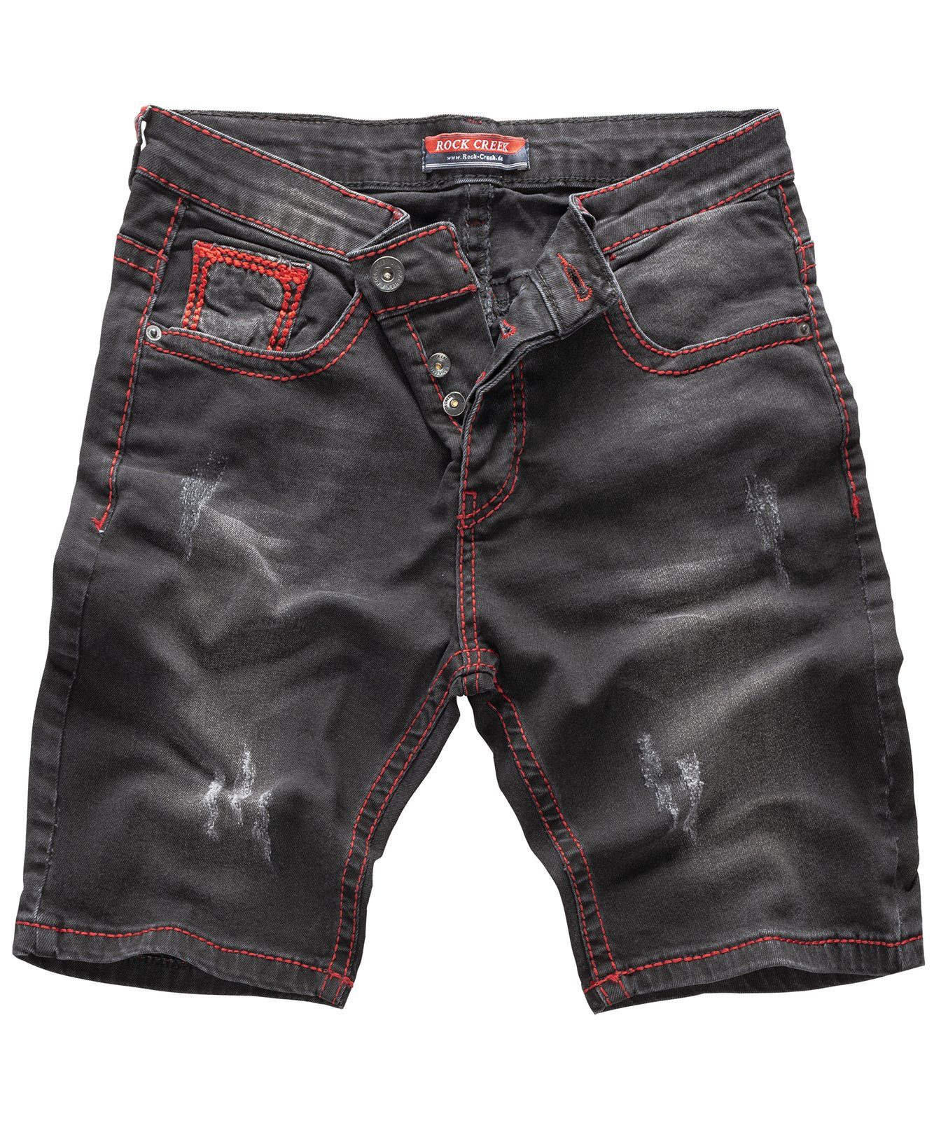 Rock Creek Jeansshorts Herren Shorts Denim Schwarz RC-2129