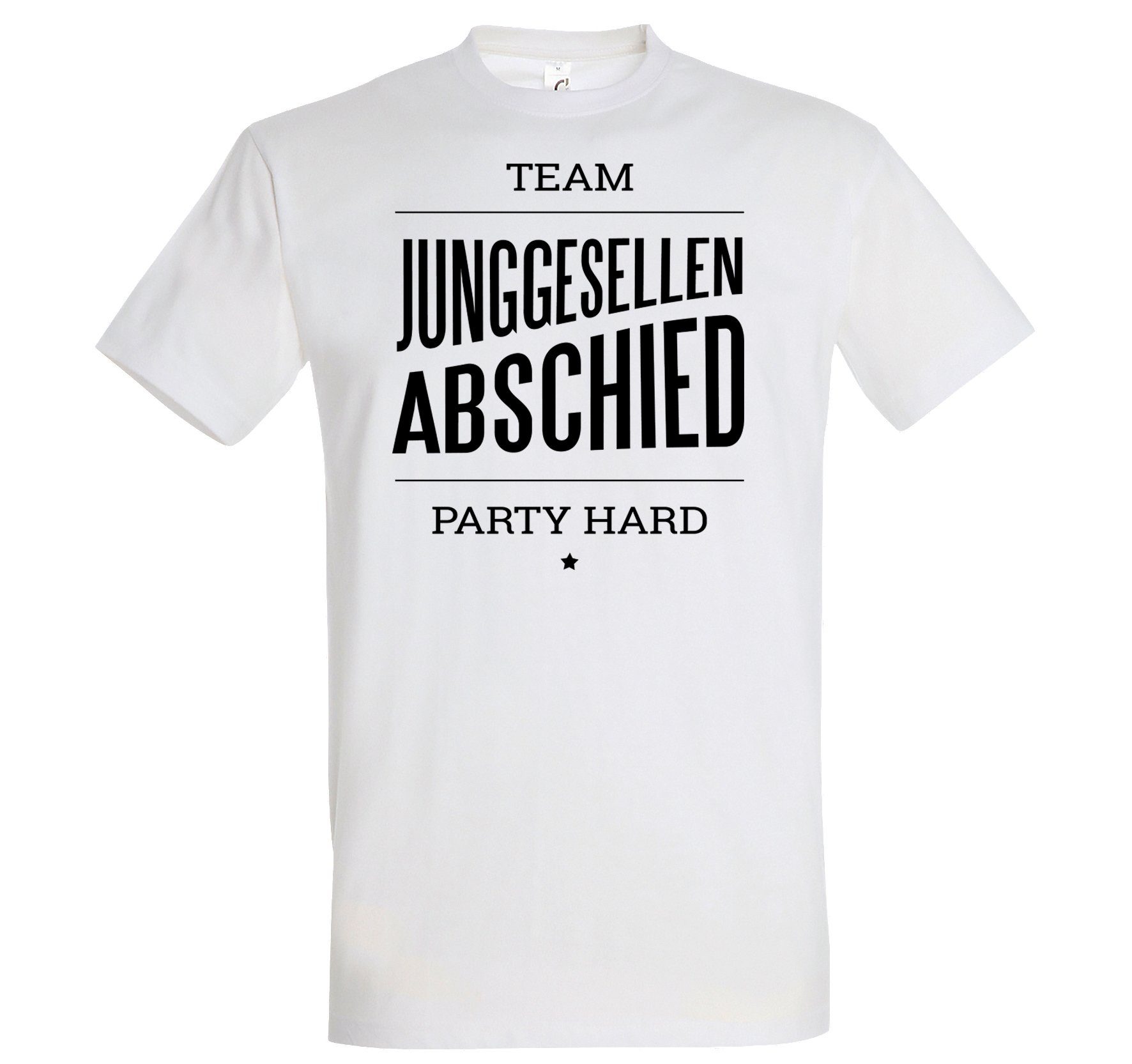 T-Shirt Herren HARD Youth Shirt PARTY TEAM Fun-Look im JUNGGESELLEN ABSCHIED Designz Weiss