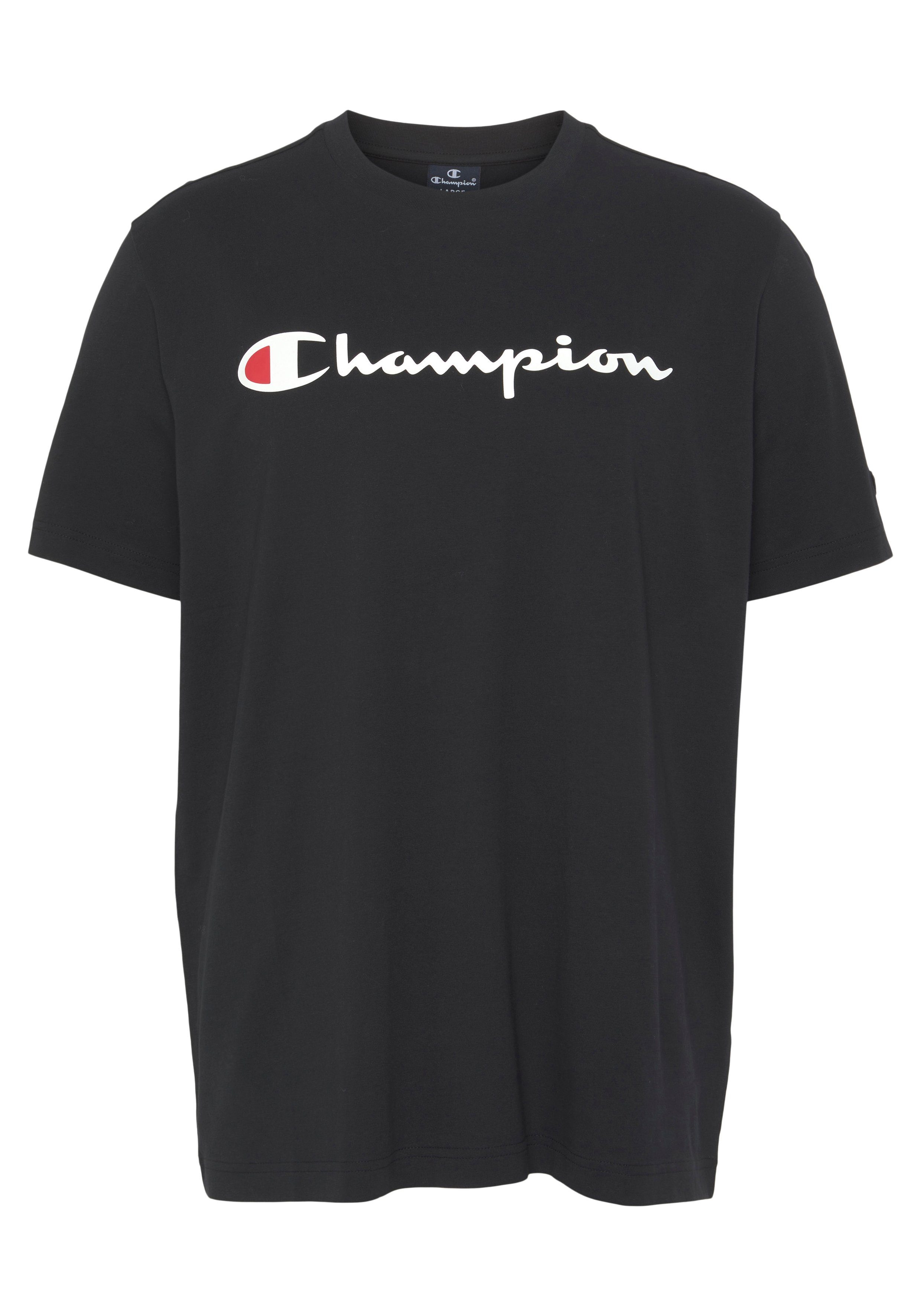 Champion T-Shirt Classic Crewneck T-Shirt large Logo schwarz | Sport-T-Shirts