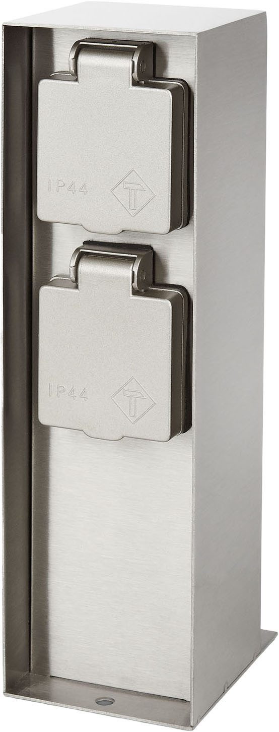 Philips Gartensteckdose Doppelsteckdose Rock Side Earthing Outdoor, 1-St., spritzfest