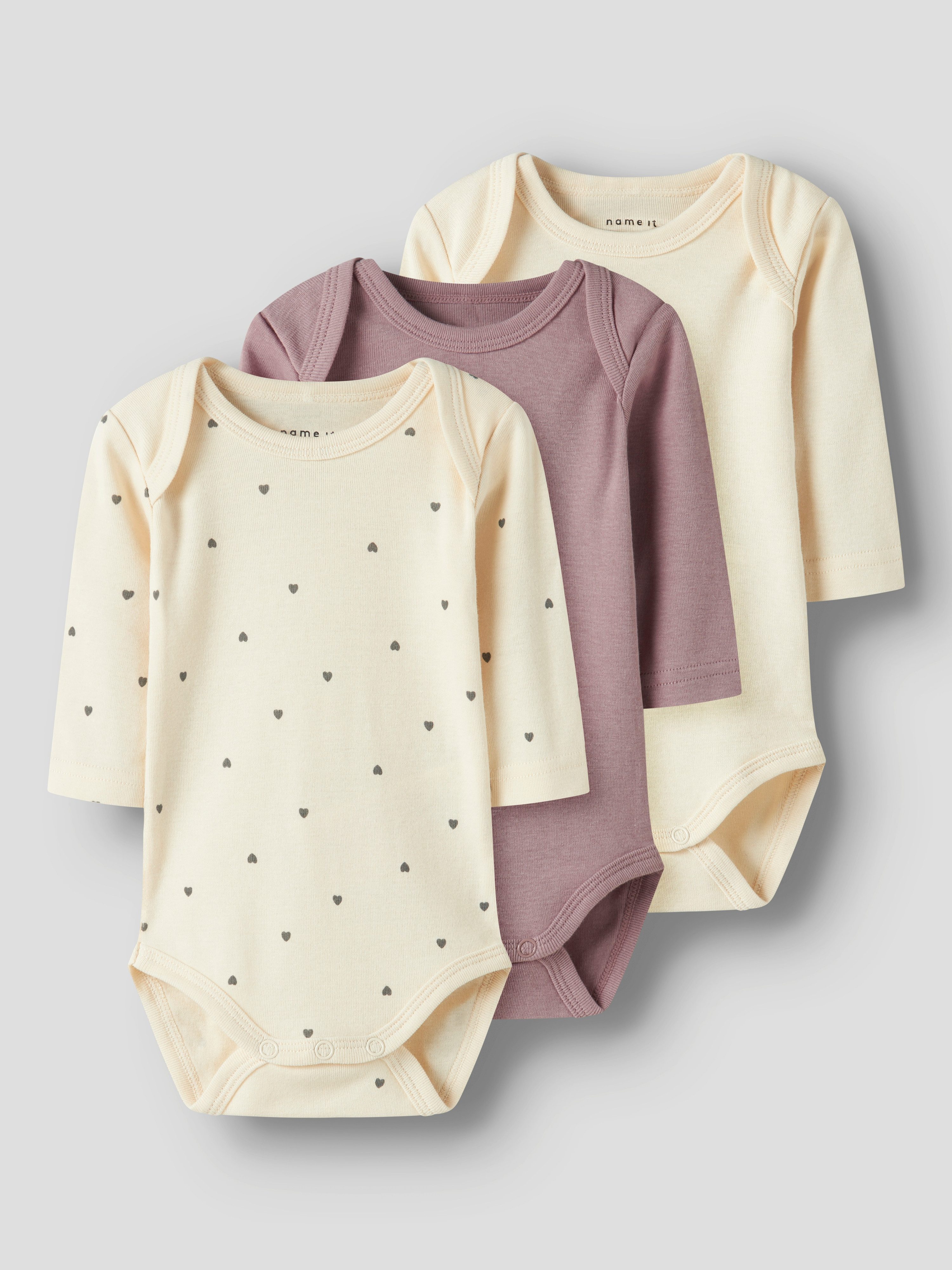 name it Body NBFBODY 3P LS HEART NOOS (Packung, 3-tlg)