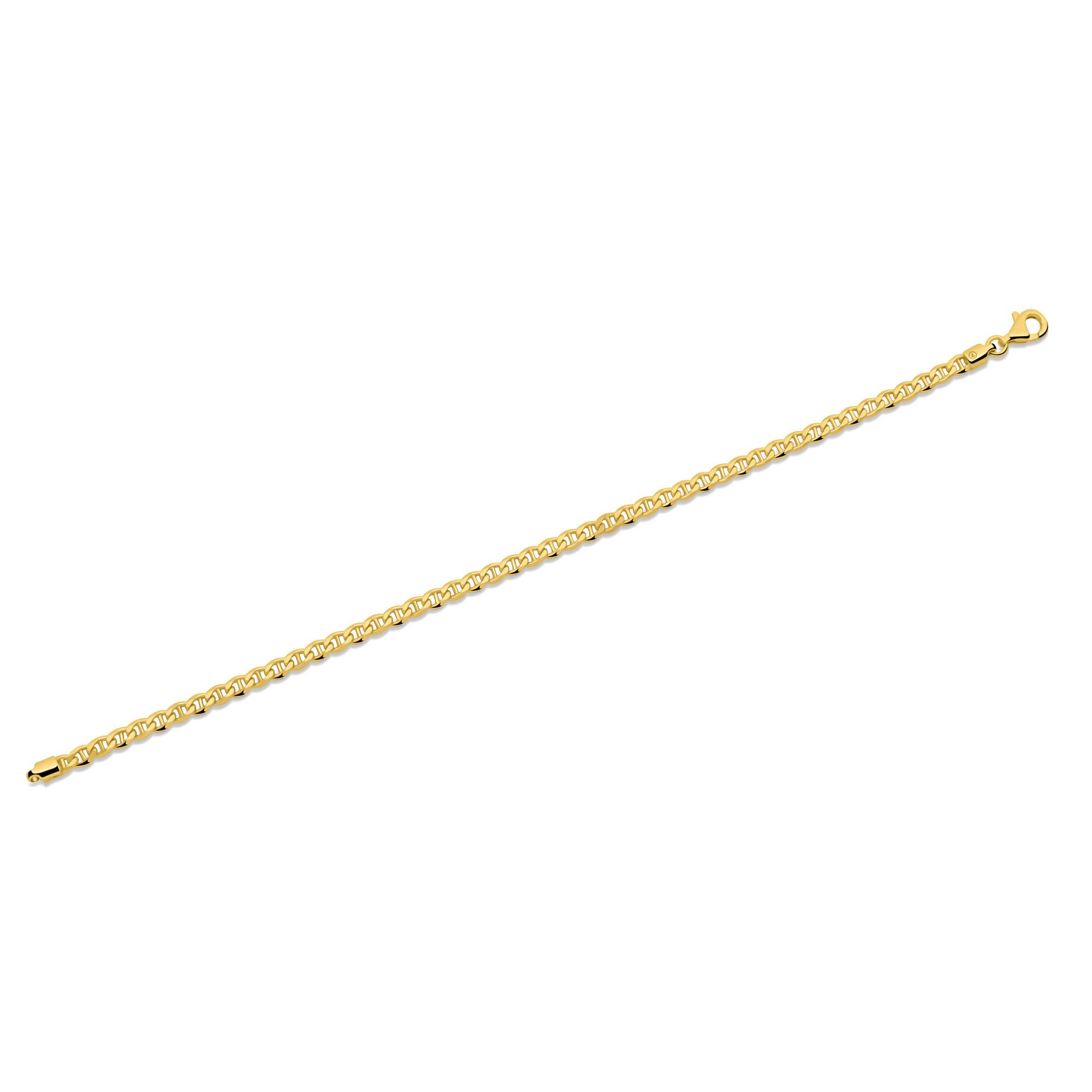 Tony Fein Armband Stegpanzerarmband 3,5 mm 585 Vergoldet Hochglanzpoliert, Made in Italy für Damen und Herren