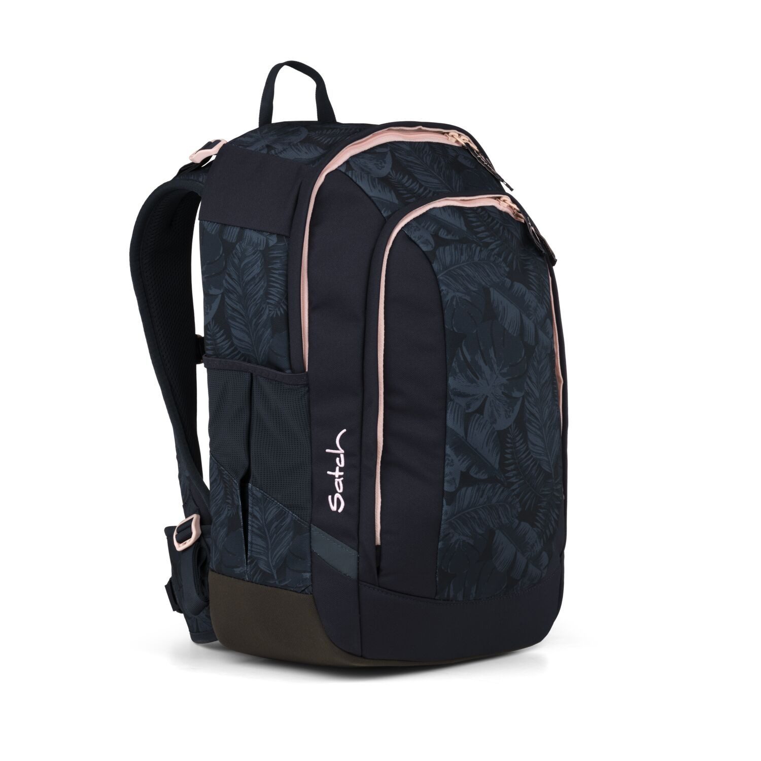 Satch Schulranzen Schulrucksack-Set AIR Midnight Jungle 2-teilig (2-teilig), Schulranzen, ergonomisch, Laptop-Fach, Your-Size-System